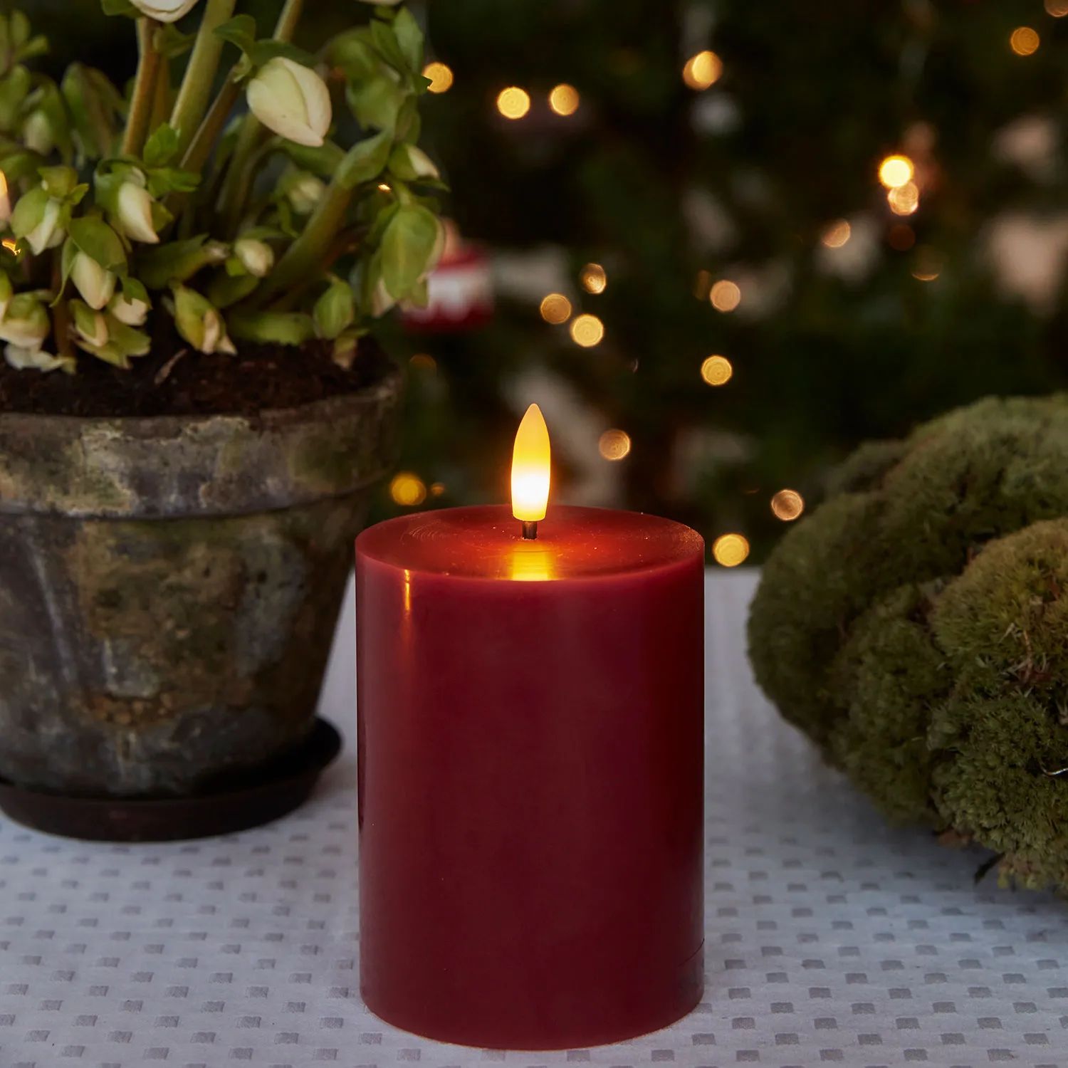 Sirius LED-lys Sille LED Bloklys i Rose Plum, H10 x Ø7,5 cm, 2