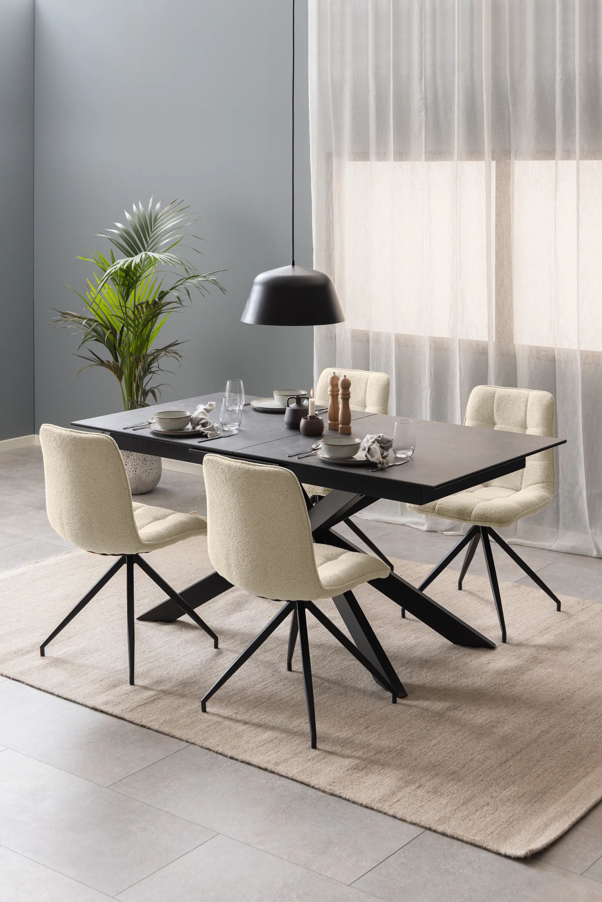 CASA Living Spiseborde Irwine Spisebord i Sort, H76 x B210 x L90 cm, 2