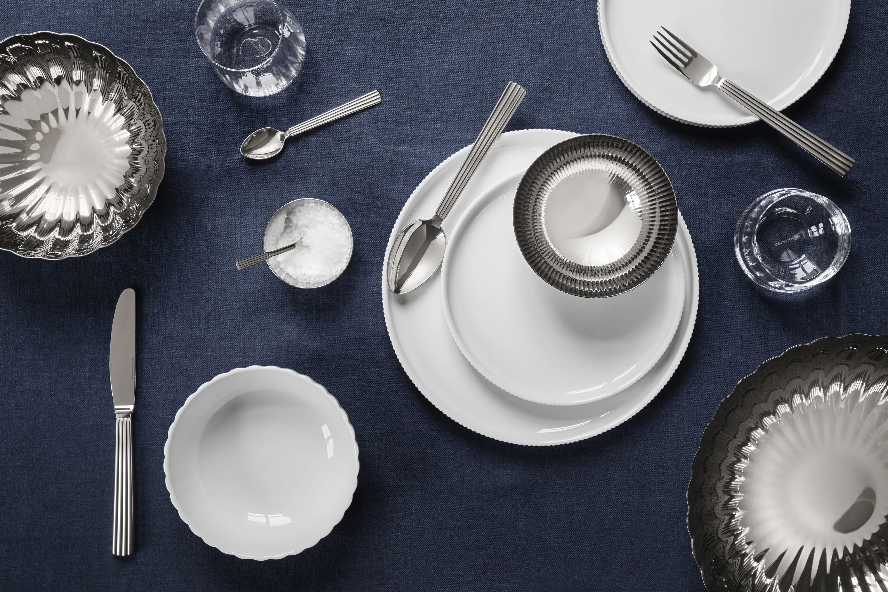 Georg Jensen Middagstallerkener Bernadotte Middagstallerken i Hvid, 26 cm, 3