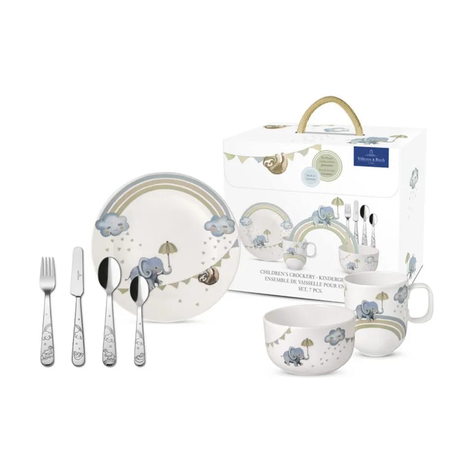 Villeroy & Boch Spisesæt Børnesæt Elefant - 7 dele i Blå, 1