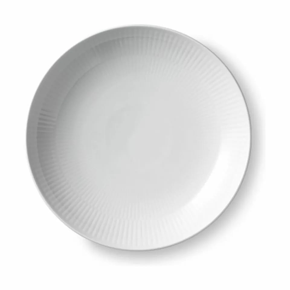Royal Copenhagen Frokosttallerkener Hvid Riflet Tallerken i Hvid, 20 cm, 1