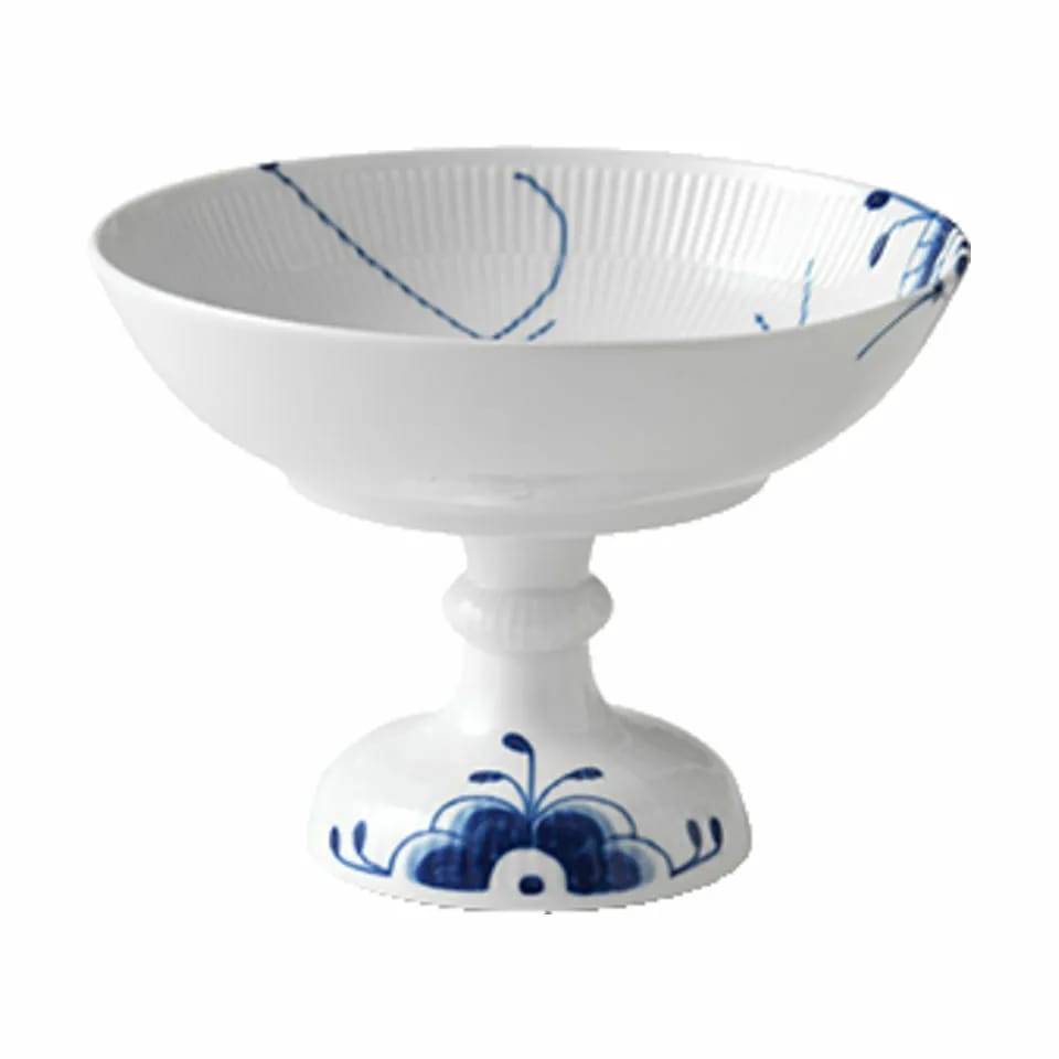 Royal Copenhagen Serveringsskåle Blå Mega Riflet Serveringsskål i Koboltblå/hvid, 21 cm, 1