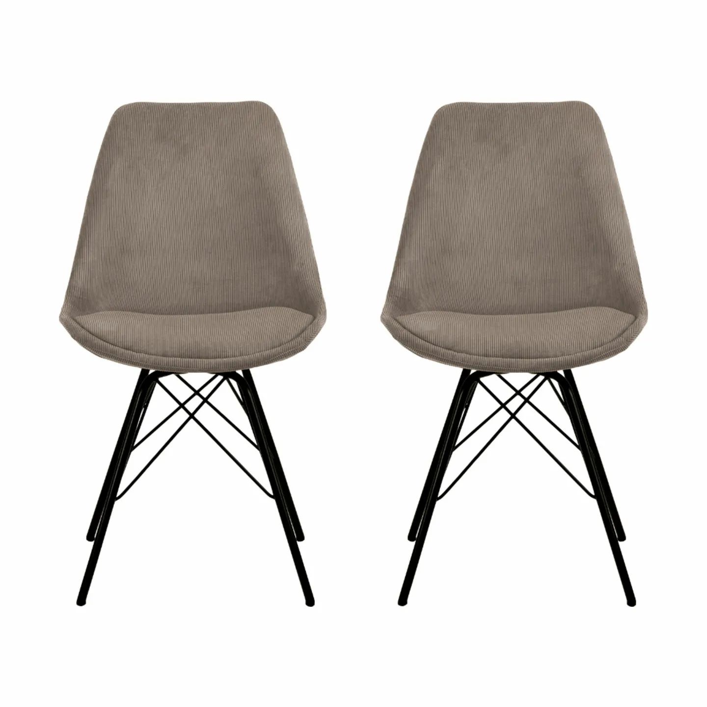CASA Living Spisebordsstole Eris Spisebordsstol - 2 stk. i mørk beige/sort, 1