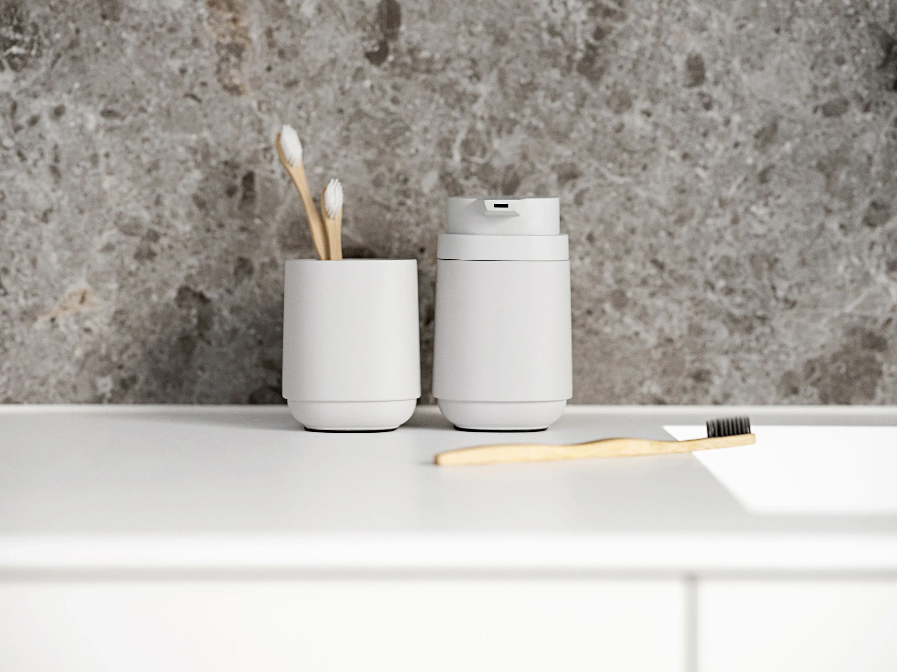 Zone Tandbørsteholdere Time Tandbørstekrus i Soft grey, 2