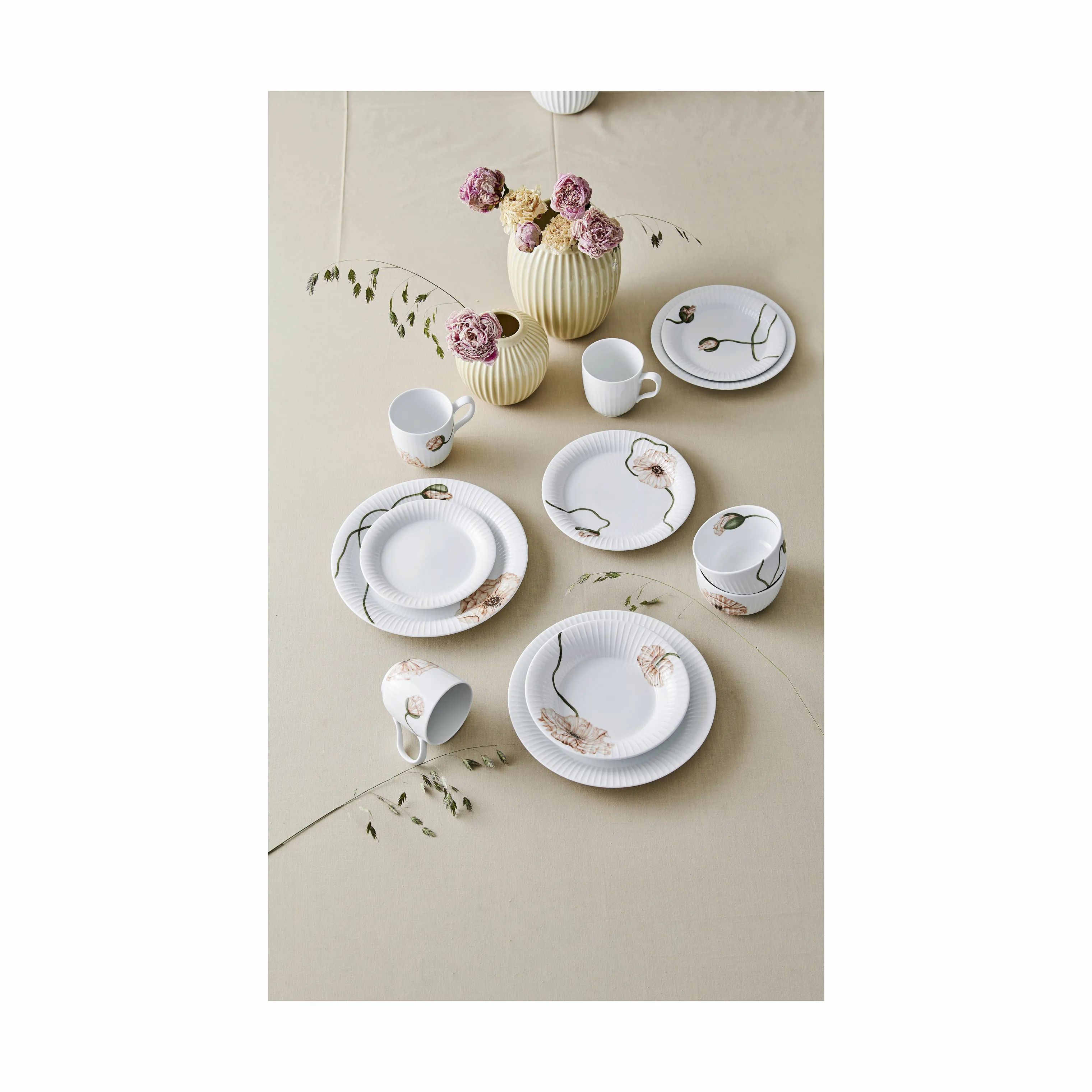 Kähler Frokosttallerkener Hammershøi Poppy Frokosttallerken i Hvid m. dekoration, 4