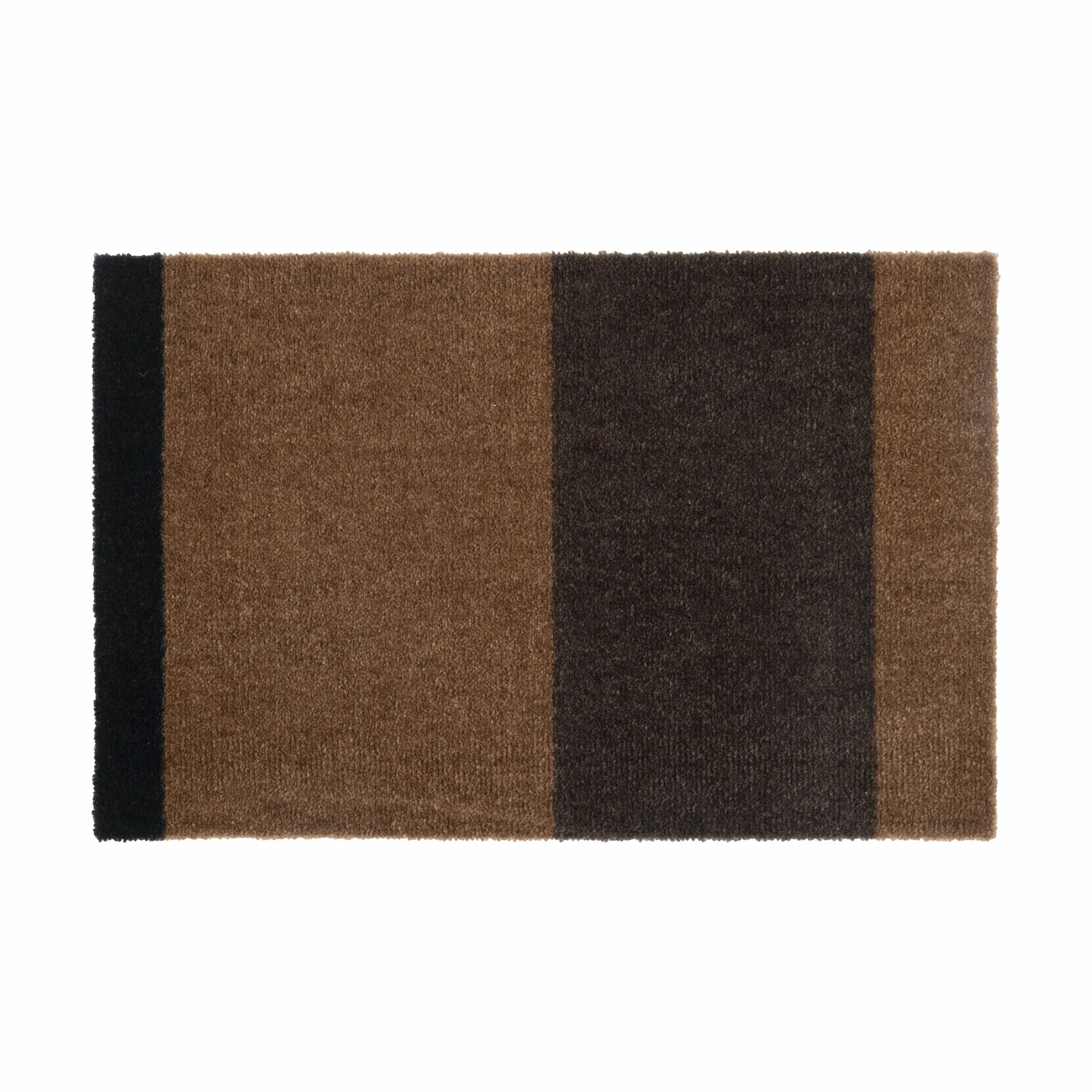 Tica Copenhagen Dørmåtter Stripes Horisontal Måtte i brun/cognac/sort, B40 x L60 cm, 1