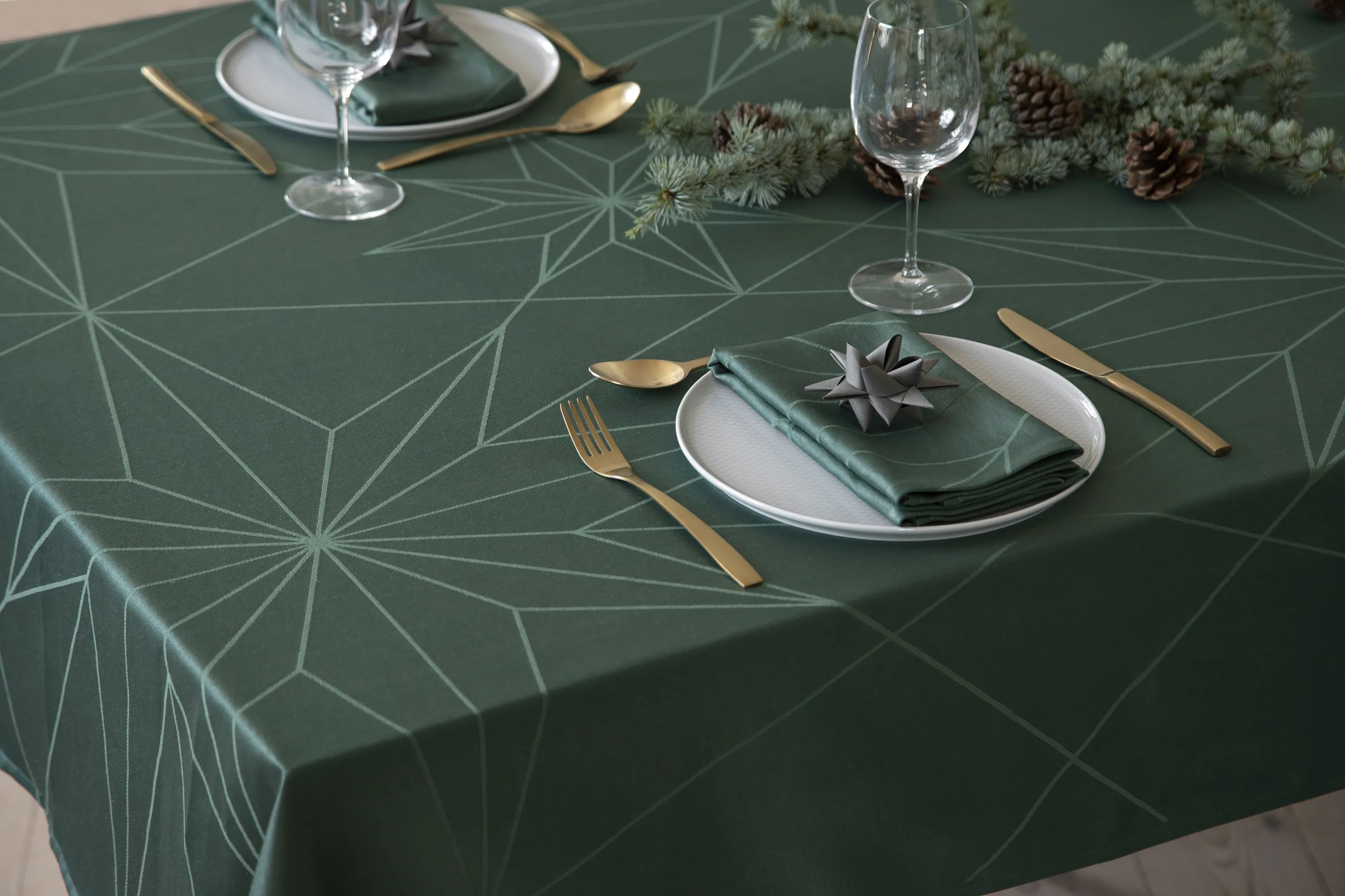 Novoform Stofservietter Stars Stofserviet - 4 stk. i Spruce green, 3