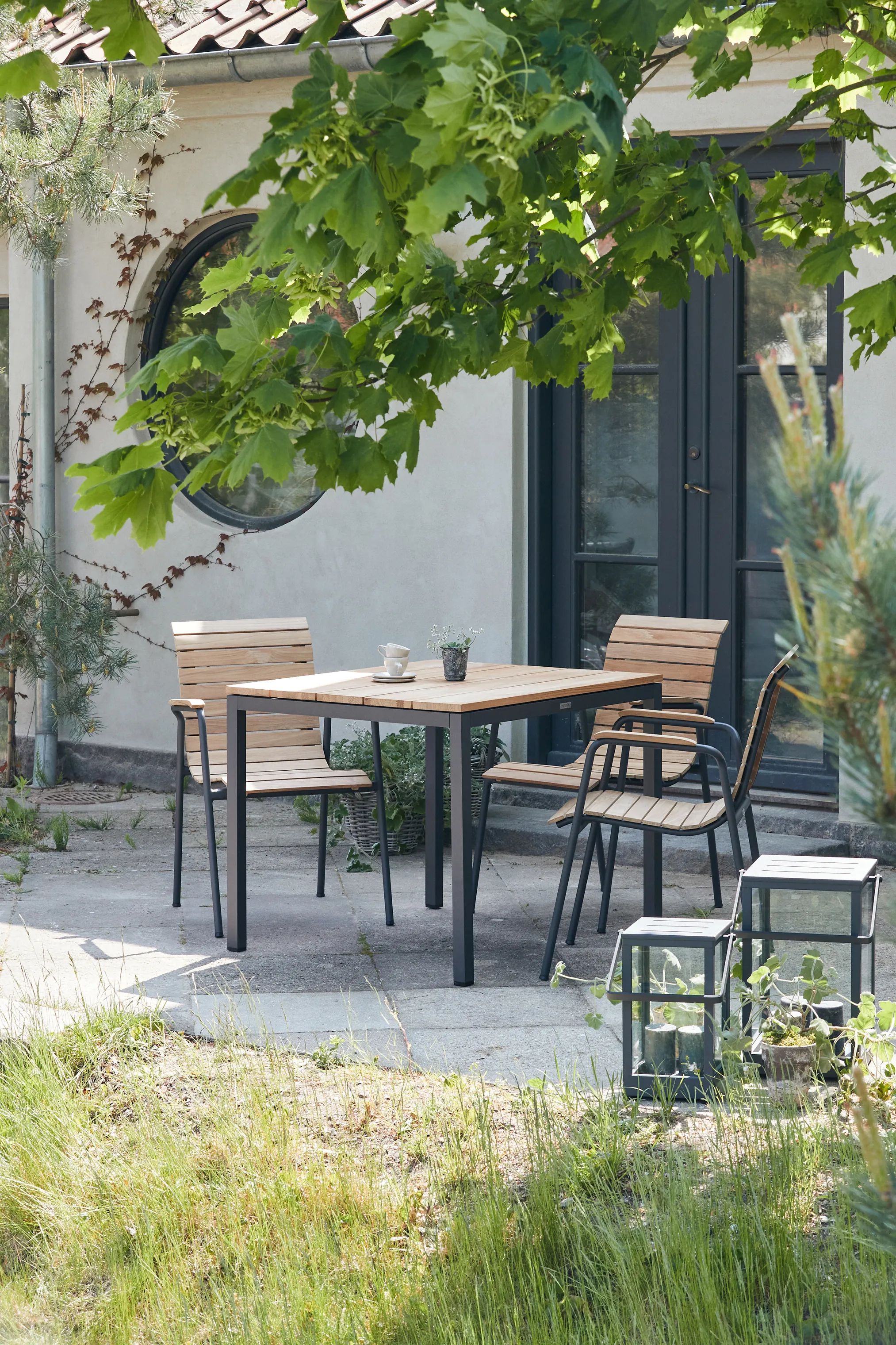 Mandalay Havemøbelsæt Toscana & Bellevue Havemøbelsæt - 3 dele i Antracit/Teak, 1 bord (L 82 cm) og 2 stole, 3