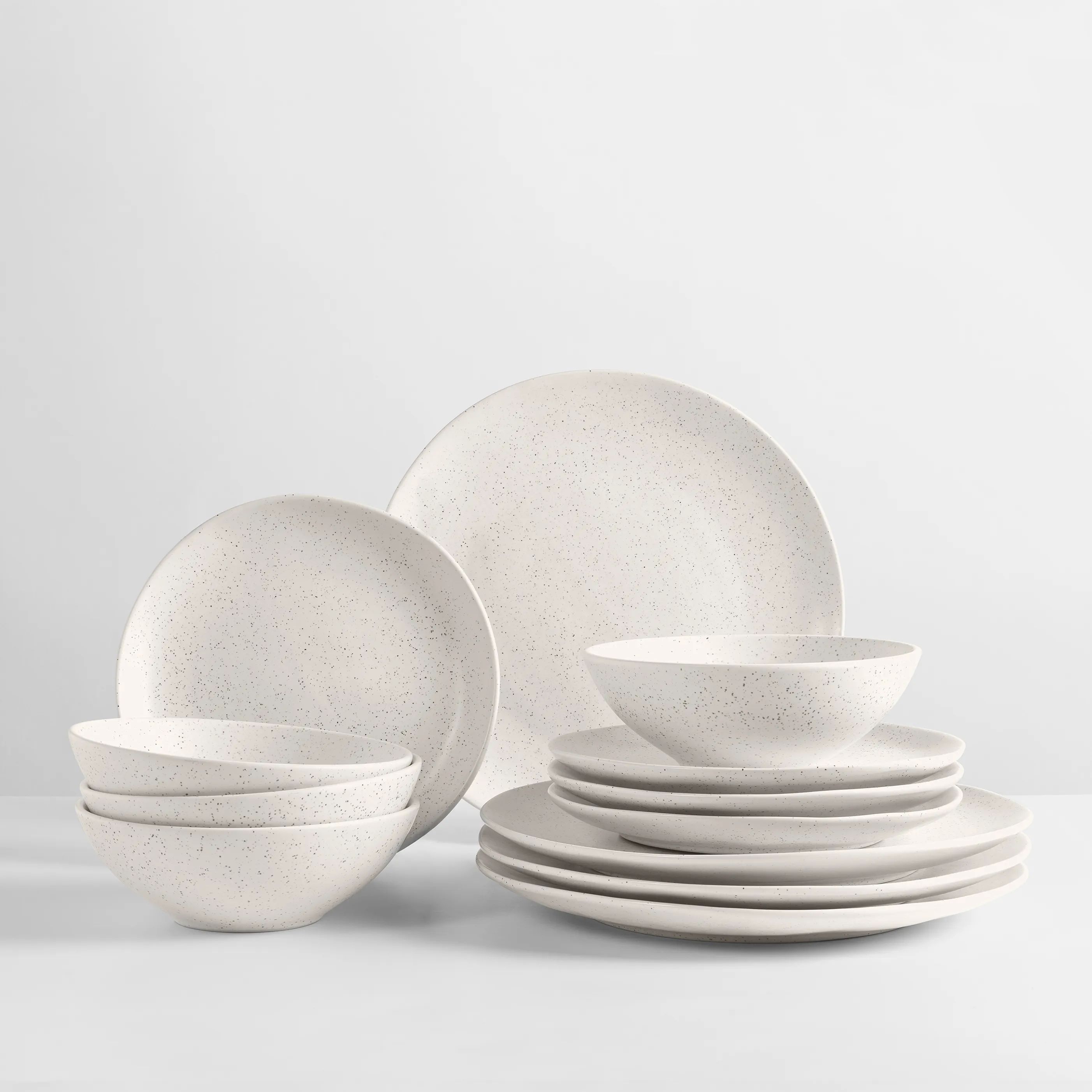 Broste Copenhagen Middagstallerkener NORDIC SAND Nordic Vanilla Middagssæt - 12 dele i Cream, 2
