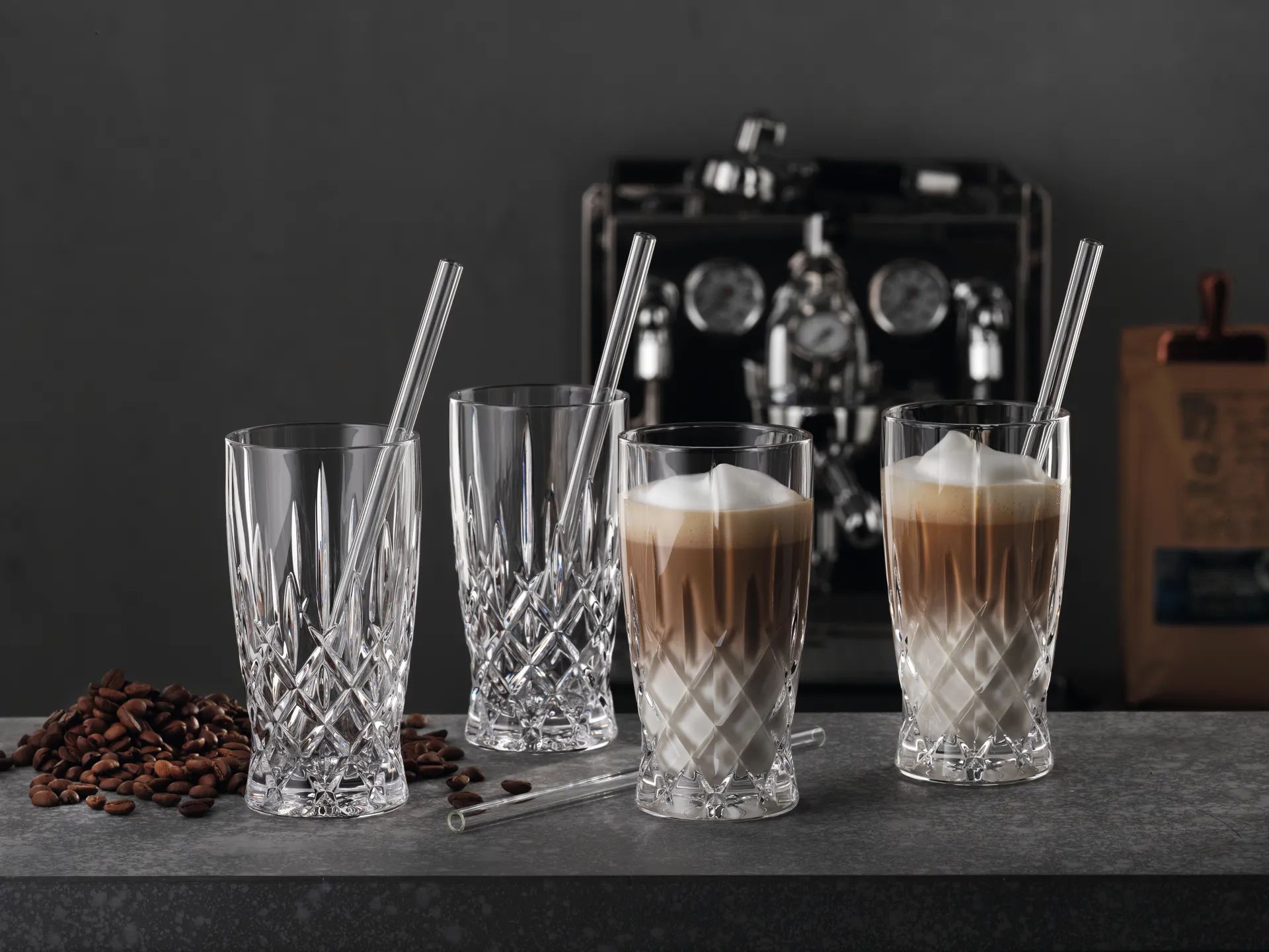 Nachtmann Highball glas Noblesse Latte Macchiato Sæt – 8 dele i Klar, 2