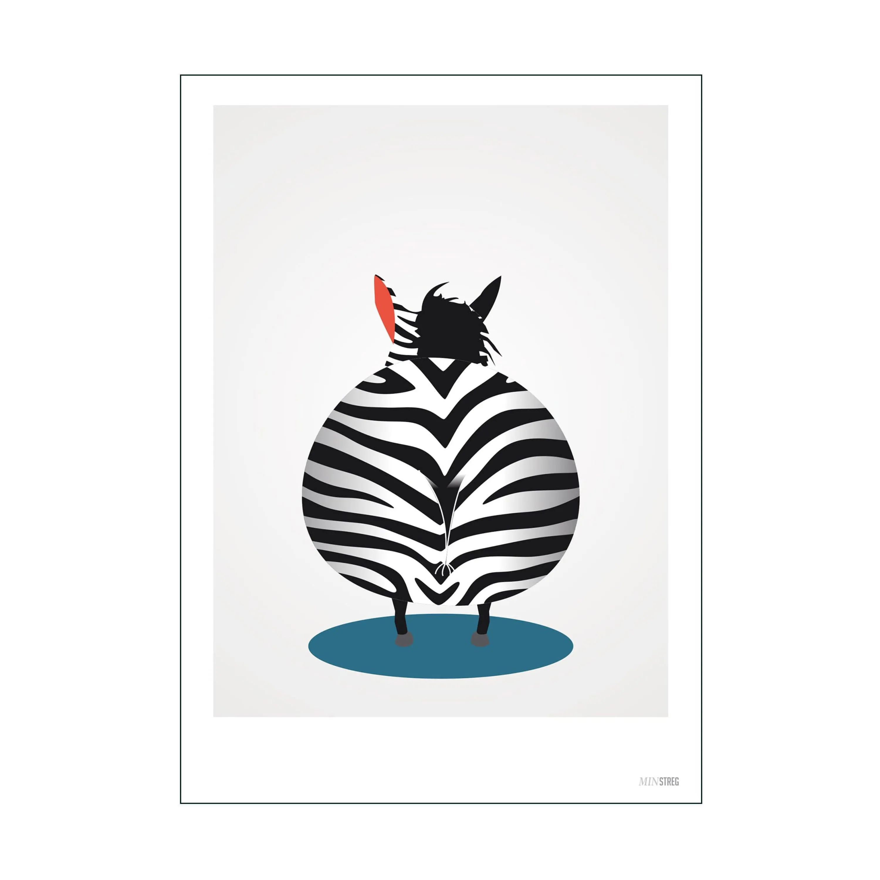 Poster&Frame Plakater Plakat - Zebra i B30 x L40 cm, 1