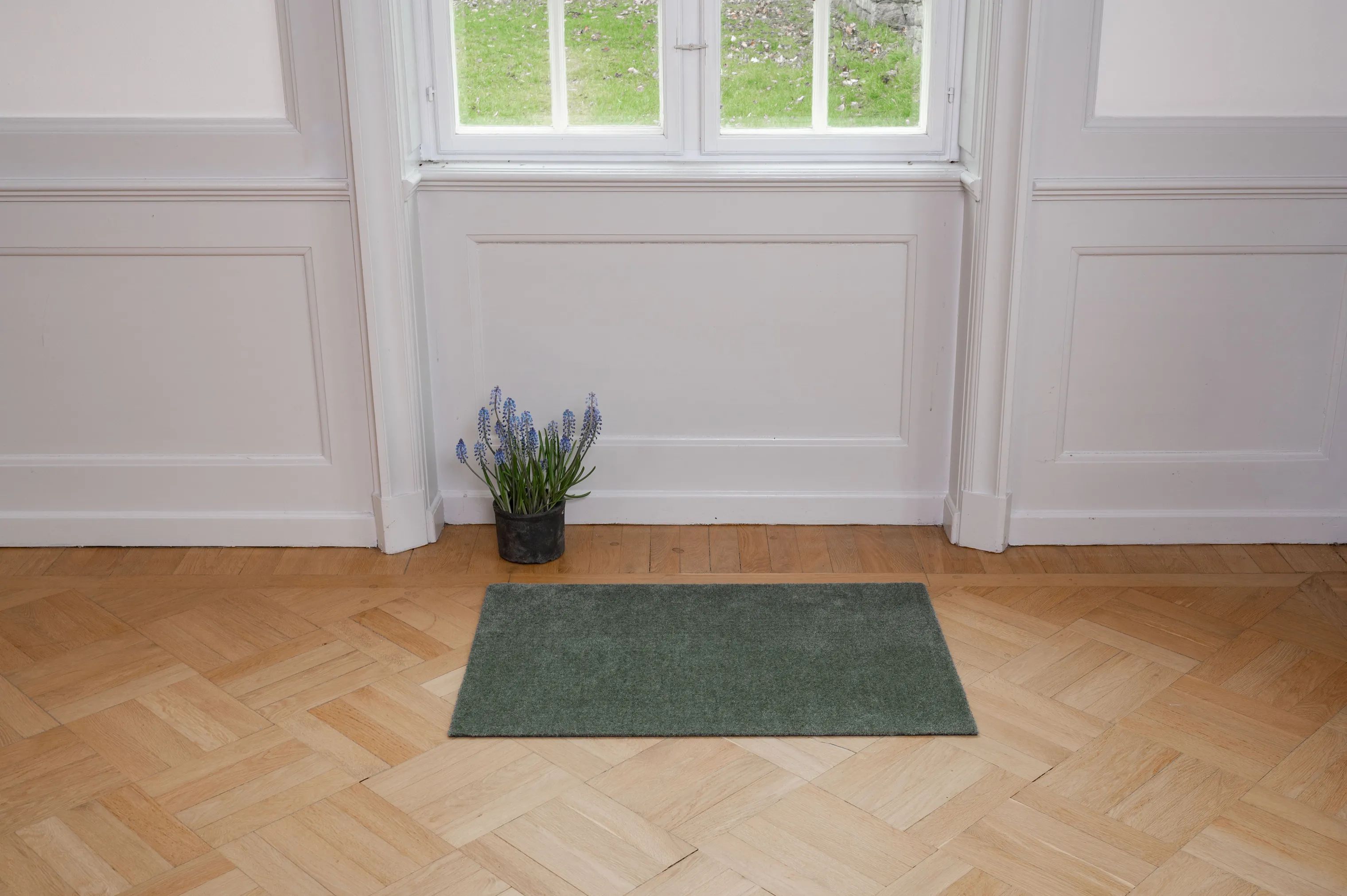 Tica Copenhagen Dørmåtter Uni Color Måtte i støvet grøn, B60 x L90 cm, 3
