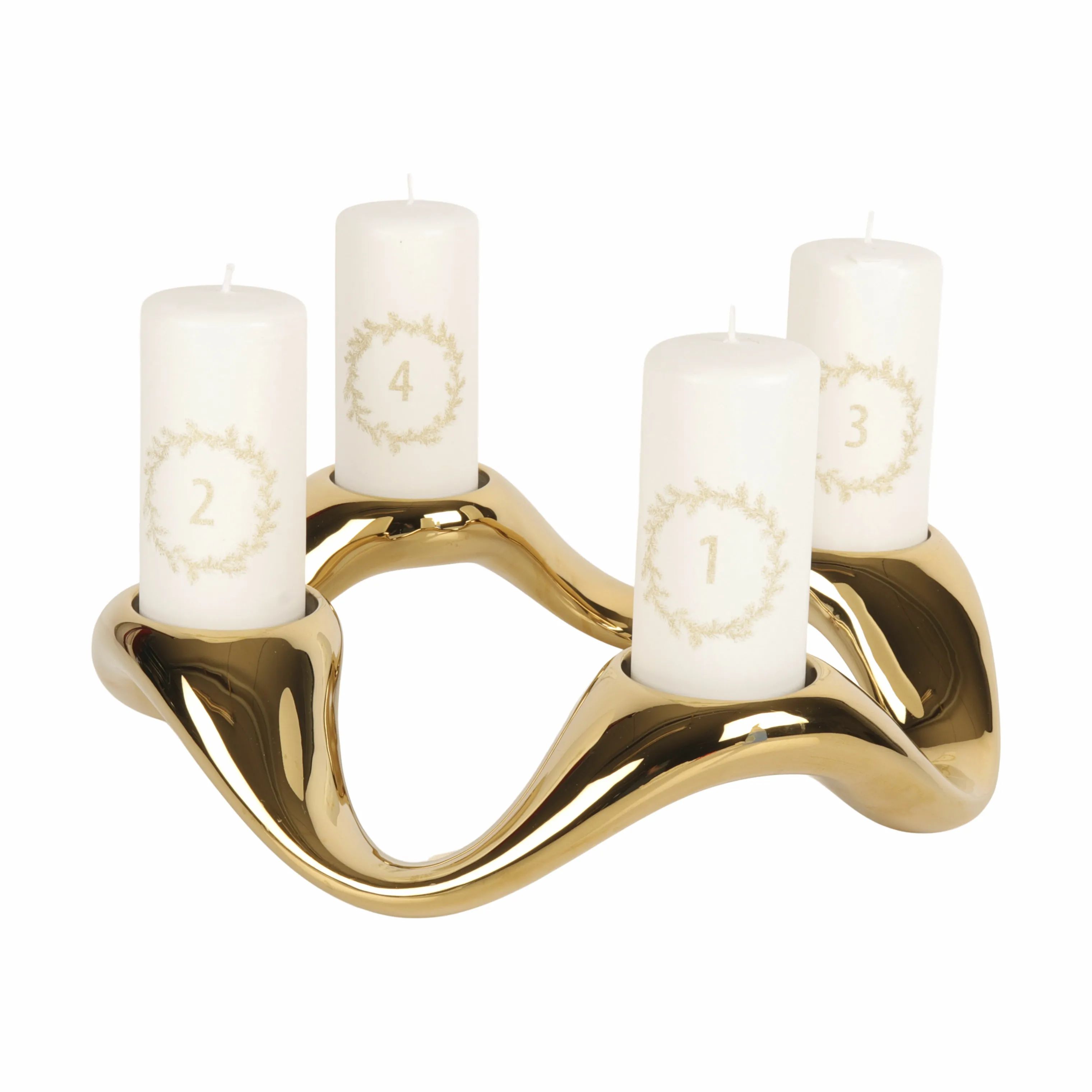 Georg Jensen Bloklysestage Cobra Lysestage i Guldfarvet, 4