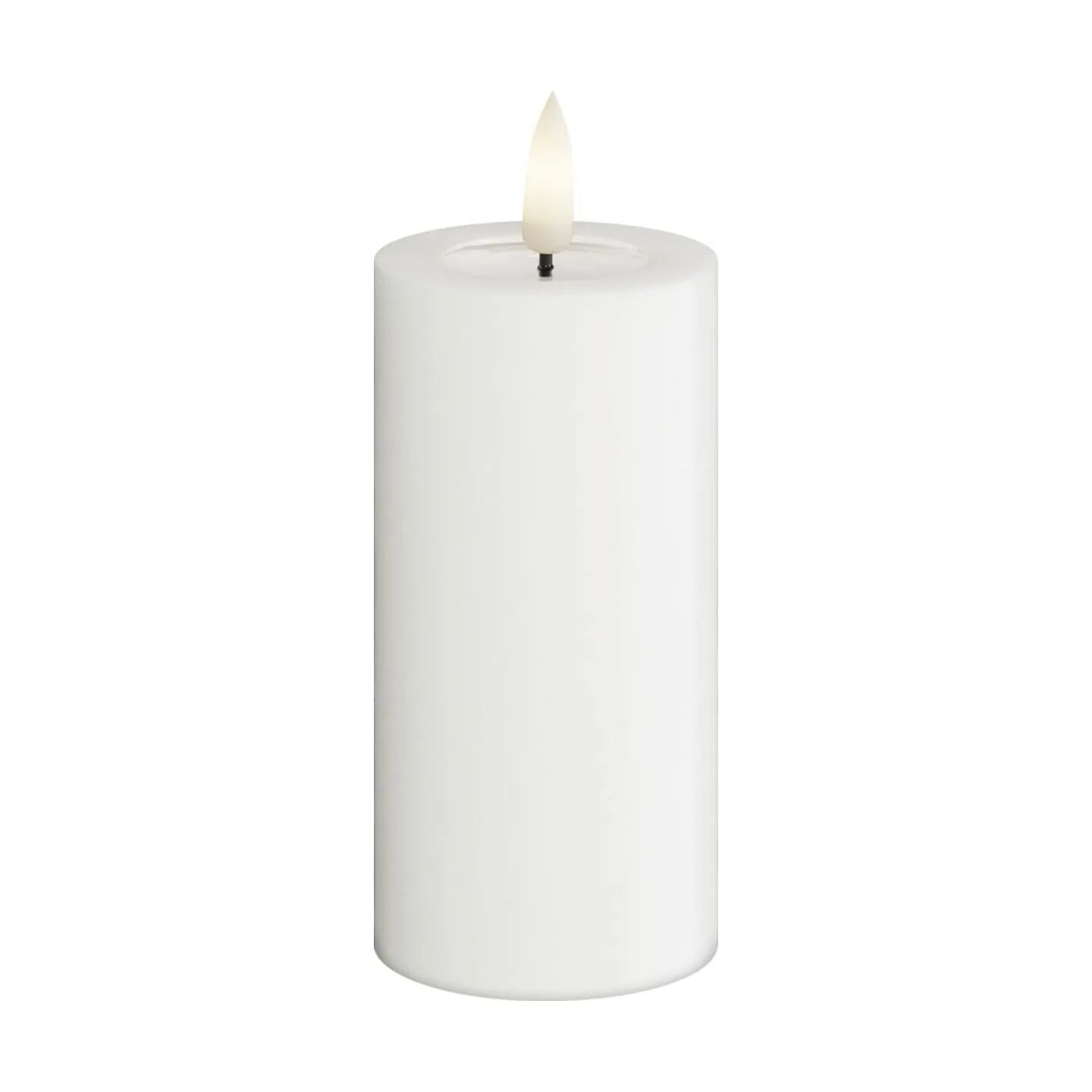 Deluxe Homeart LED-lys Real Flame LED Bloklys i Hvid, 10 cm, 1