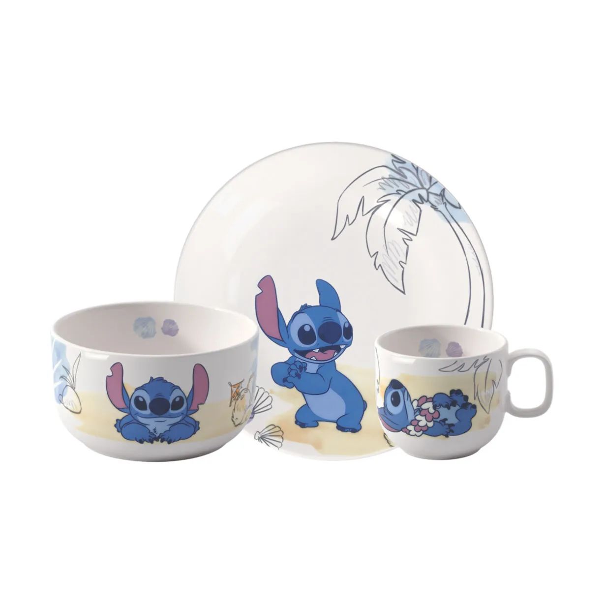 Villeroy & Boch Børnetallerkener Disney Stitch Børnespisesæt - 3 dele i 3 stk., 1
