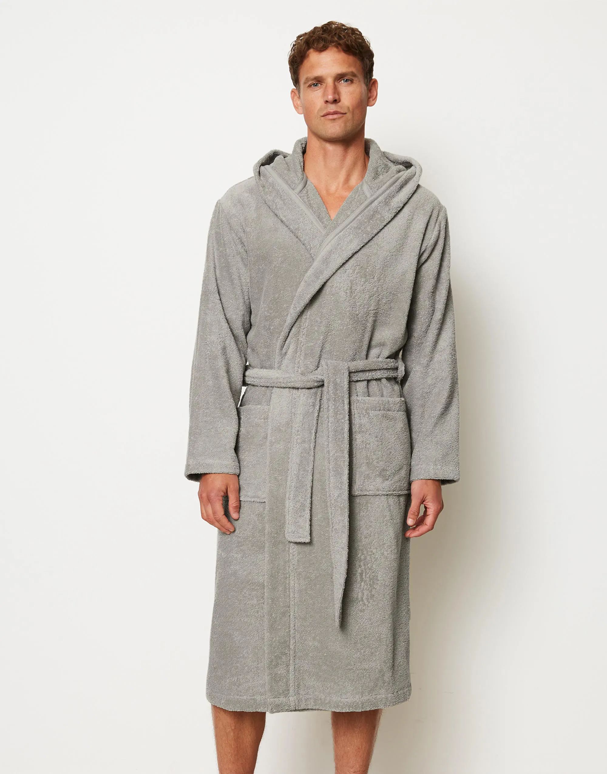 Marc O'Polo Morgenkåber Timeless Herrebadekåbe i Grey, Str. XXL, 4