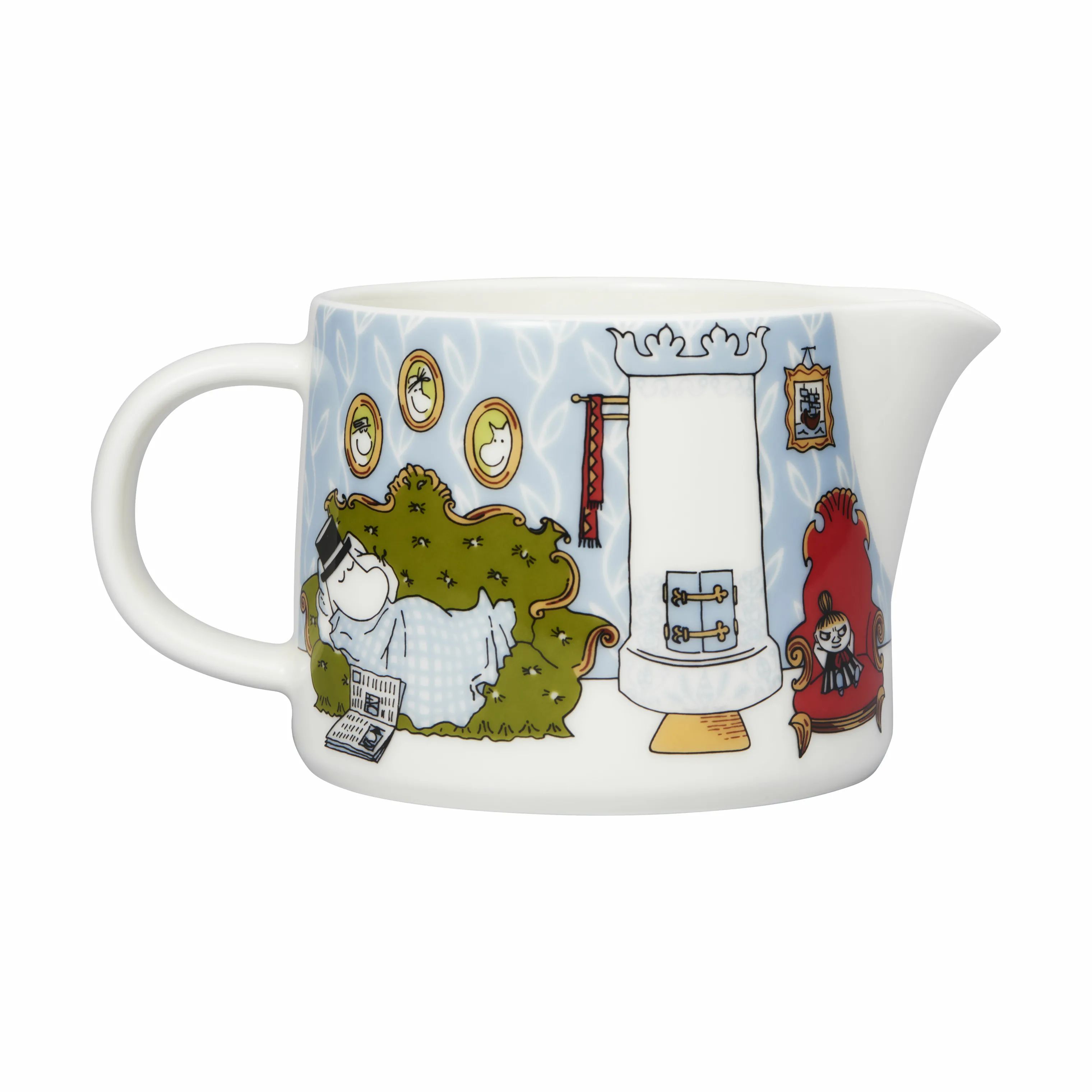 Moomin Arabia Mælke- og flødekander Moomin special Kande - Eftermiddag i Blå/grøn/hvid, 35 cl, 3