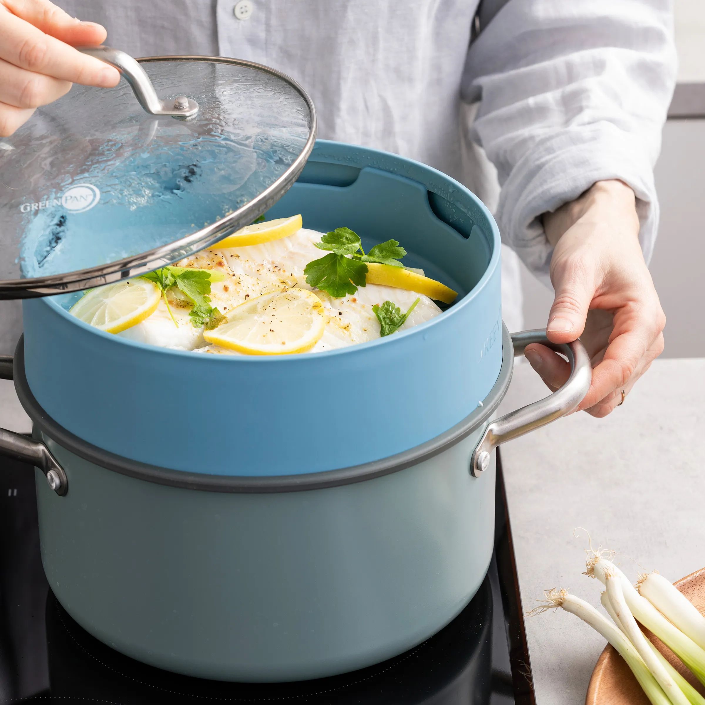 Greenpan Øvrigt køkkengrej Steamy Damper i Blå, 2