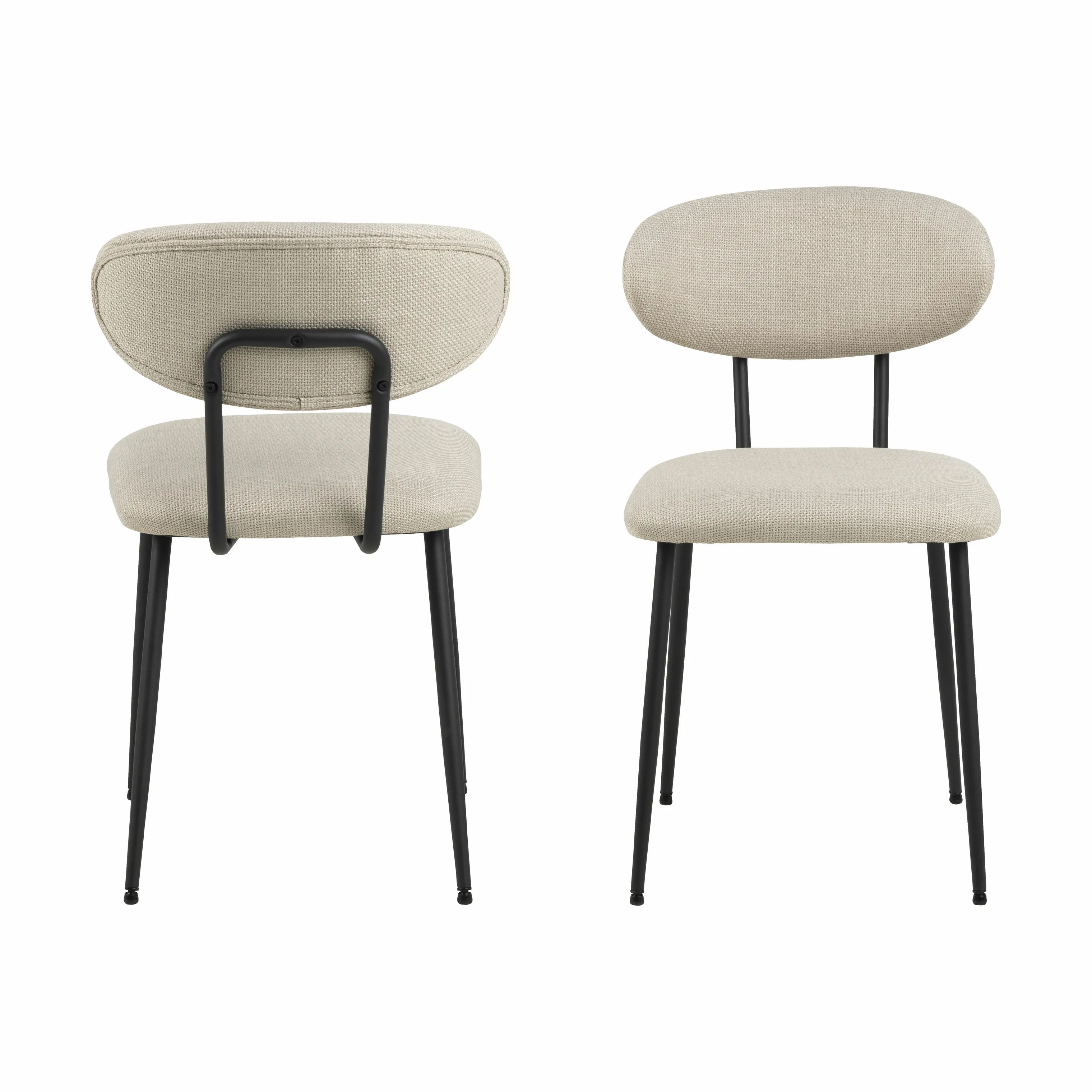 CASA Living Spisebordsstole Denise Spisebordsstol - 2 stk. i beige, 6