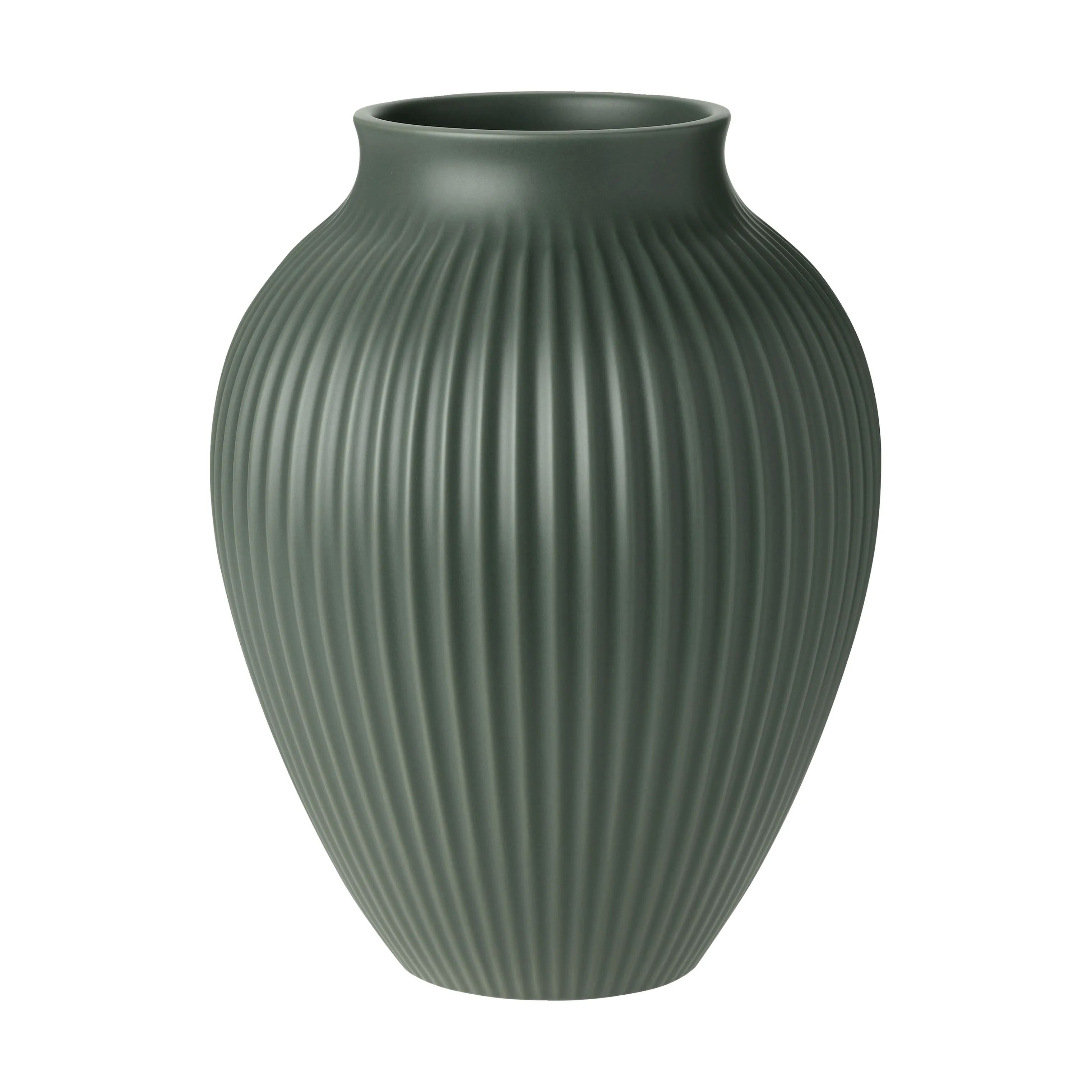 Knabstrup Keramik Vaser Riller Vase i ripple mat celadon green, 20 cm, 1
