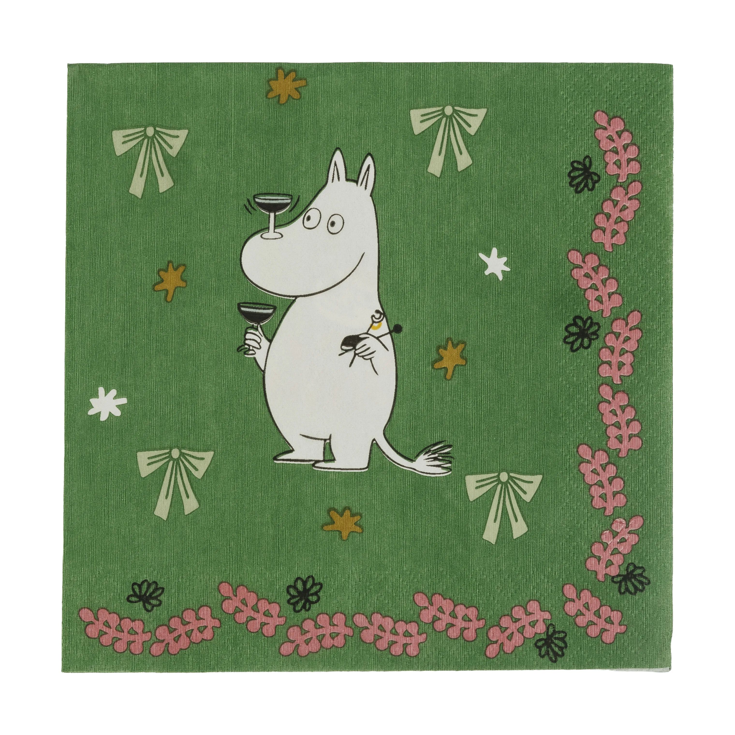 Moomin Arabia Papirservietter Gift of Love Serviet - 20 stk. i Grøn, 2