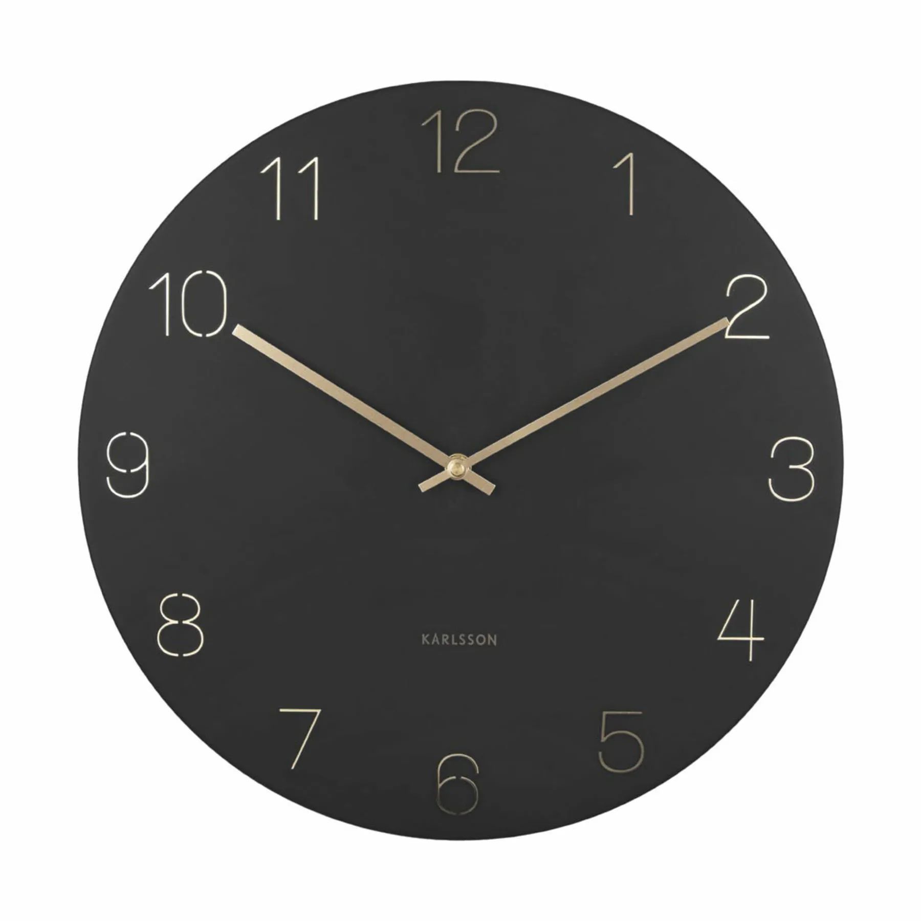 Karlsson Vægure Charm Numbers Vægur i Sort/messing, 40 cm, 1