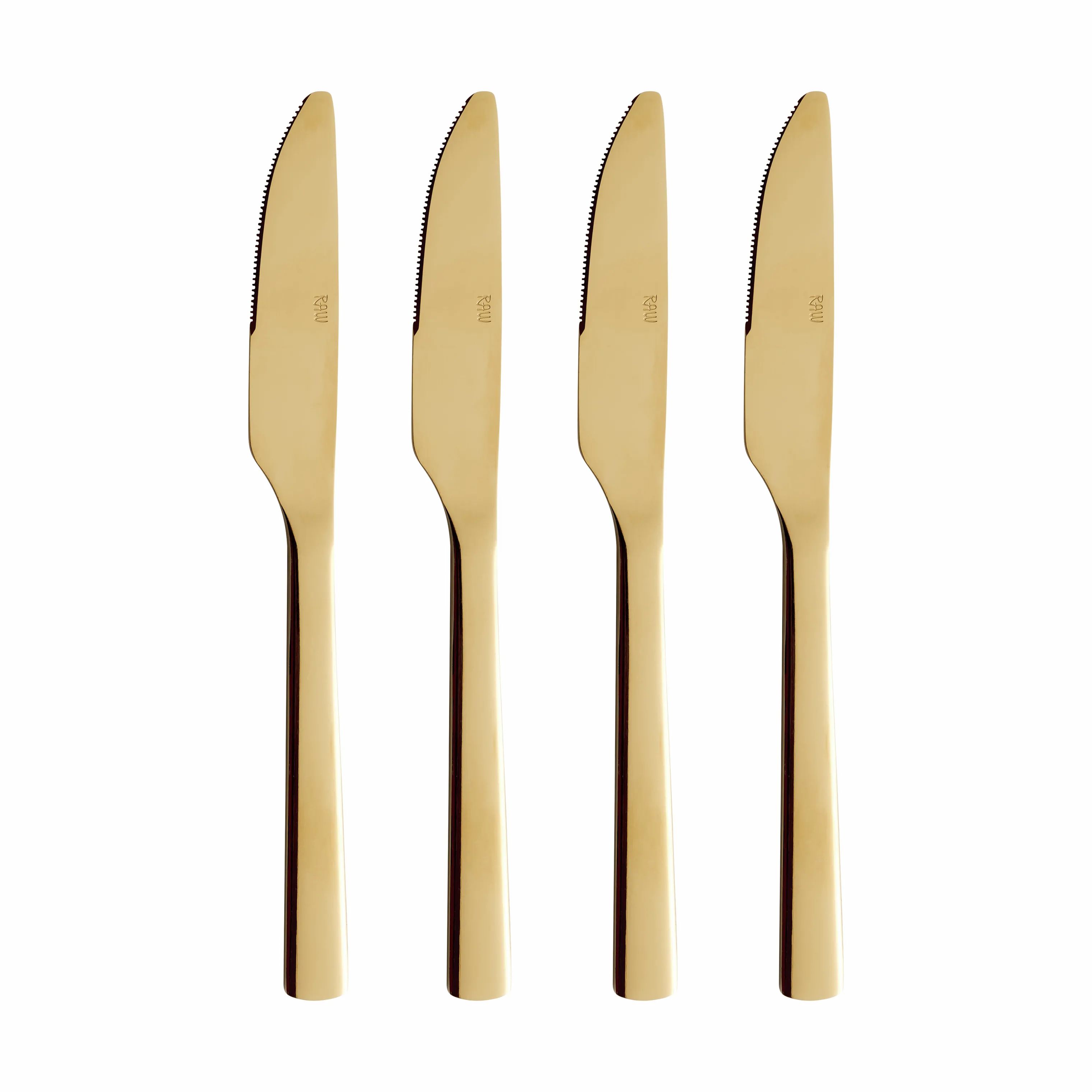 RAW by Aida Bordknive Raw Kniv - 4 stk. i Guldfarvet, 1