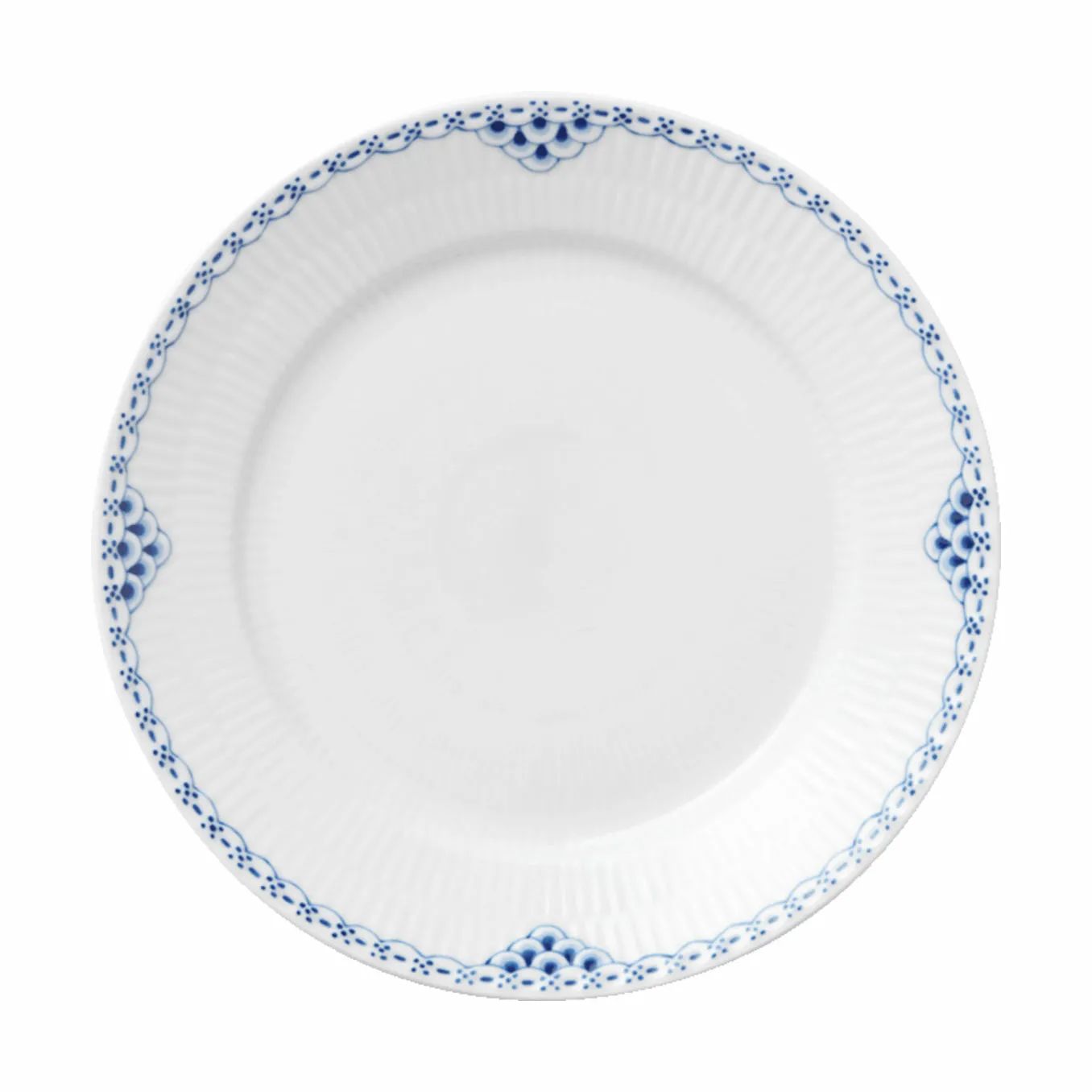 Royal Copenhagen Frokosttallerkener Prinsesse Frokosttallerken i Koboltblå/hvid, 22 cm, 1
