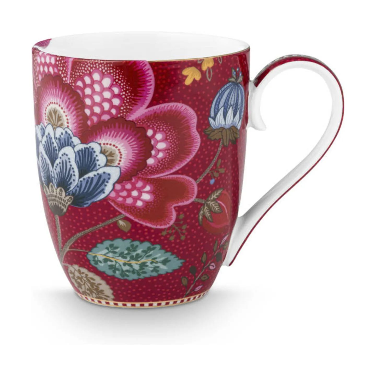 PIP Studio Krus og kopper med hank Blooming Tales Krus i Rød, 450 ml, 1