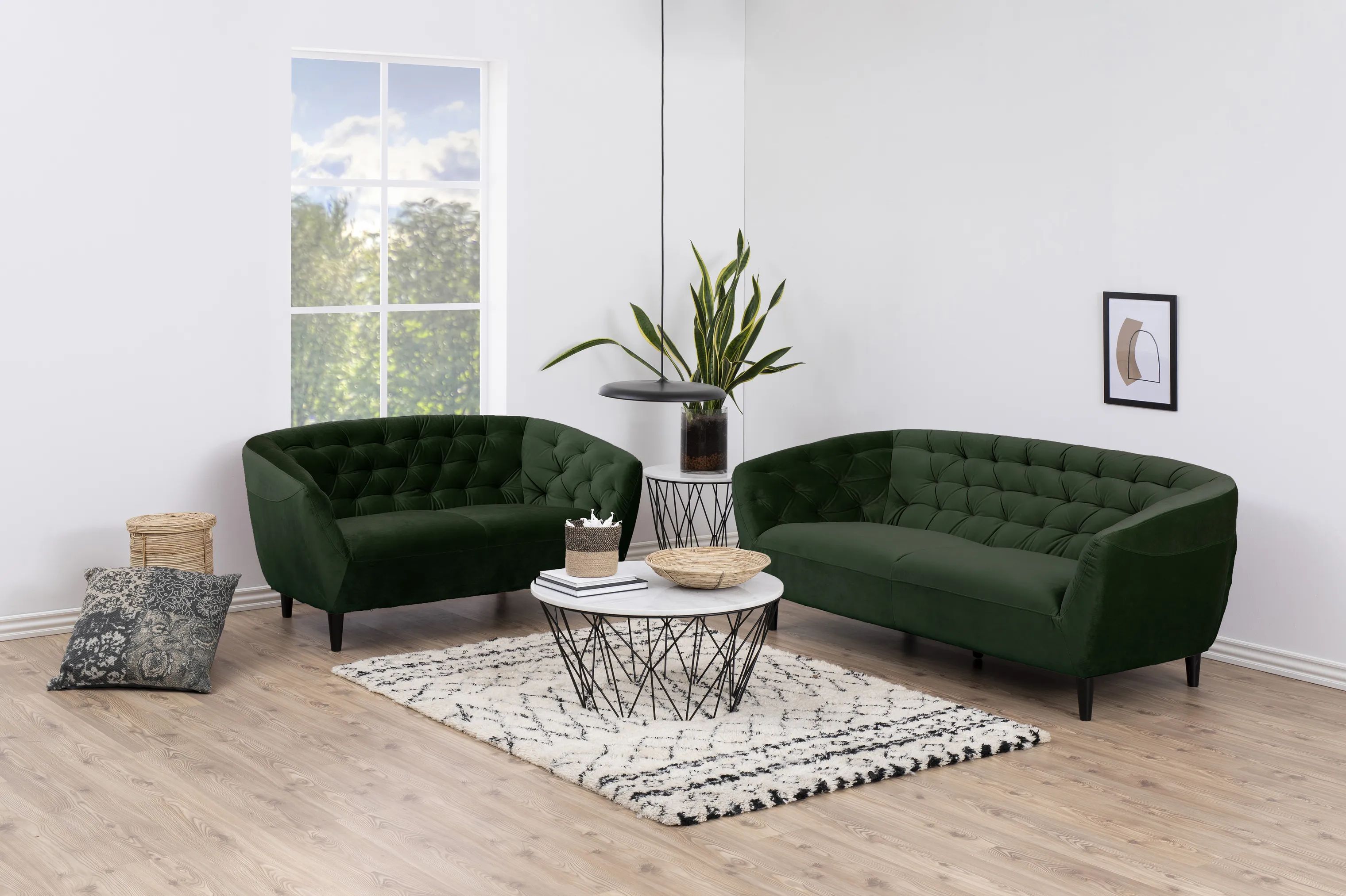 CASA Living Sofaer Ria Sofa i Grøn, 150 cm, 3
