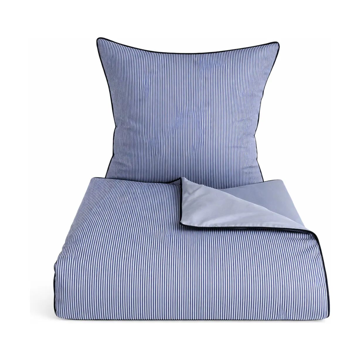 omhu Sengetøj Pin Stripe Sengetøj i Ocean/Sky, B140 x L220 cm, 1