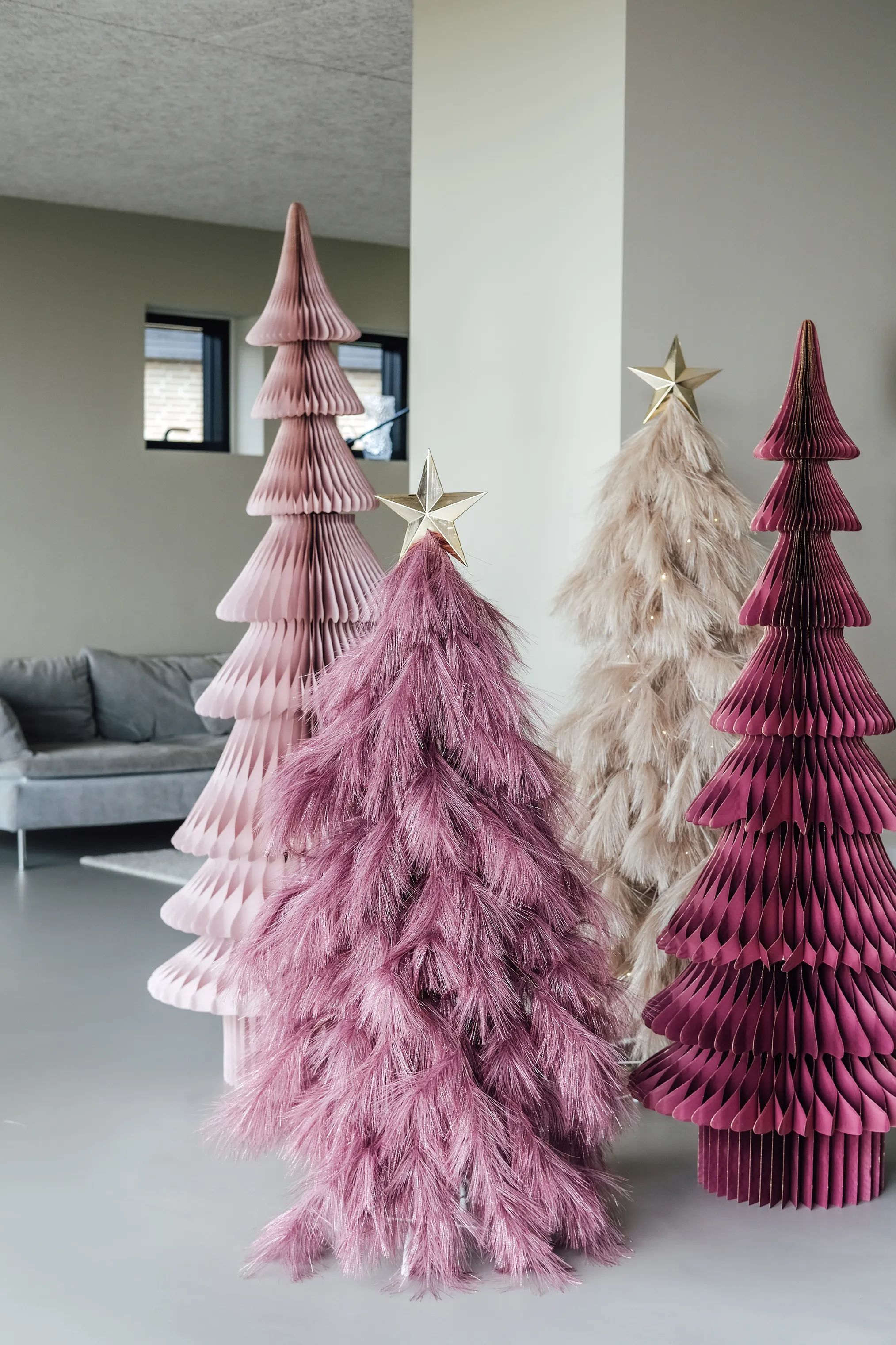Casa Christmas Juletræer Pampas Juletræ i Bordeaux, H125 x Ø70 cm, 3