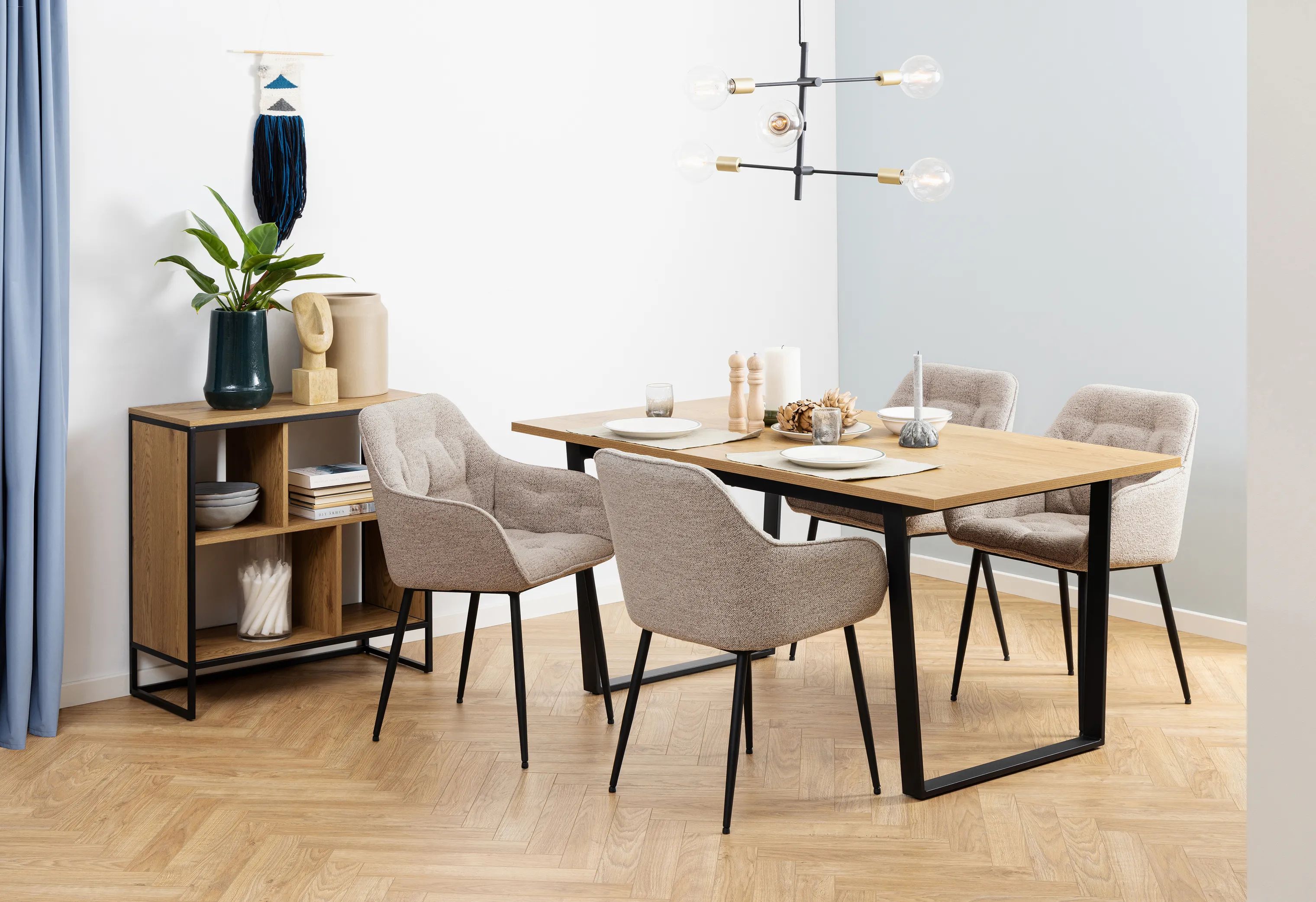 CASA Living Spisebordsstole Brooke Spisebordsstol - 2 stk. i beige/sort, 3