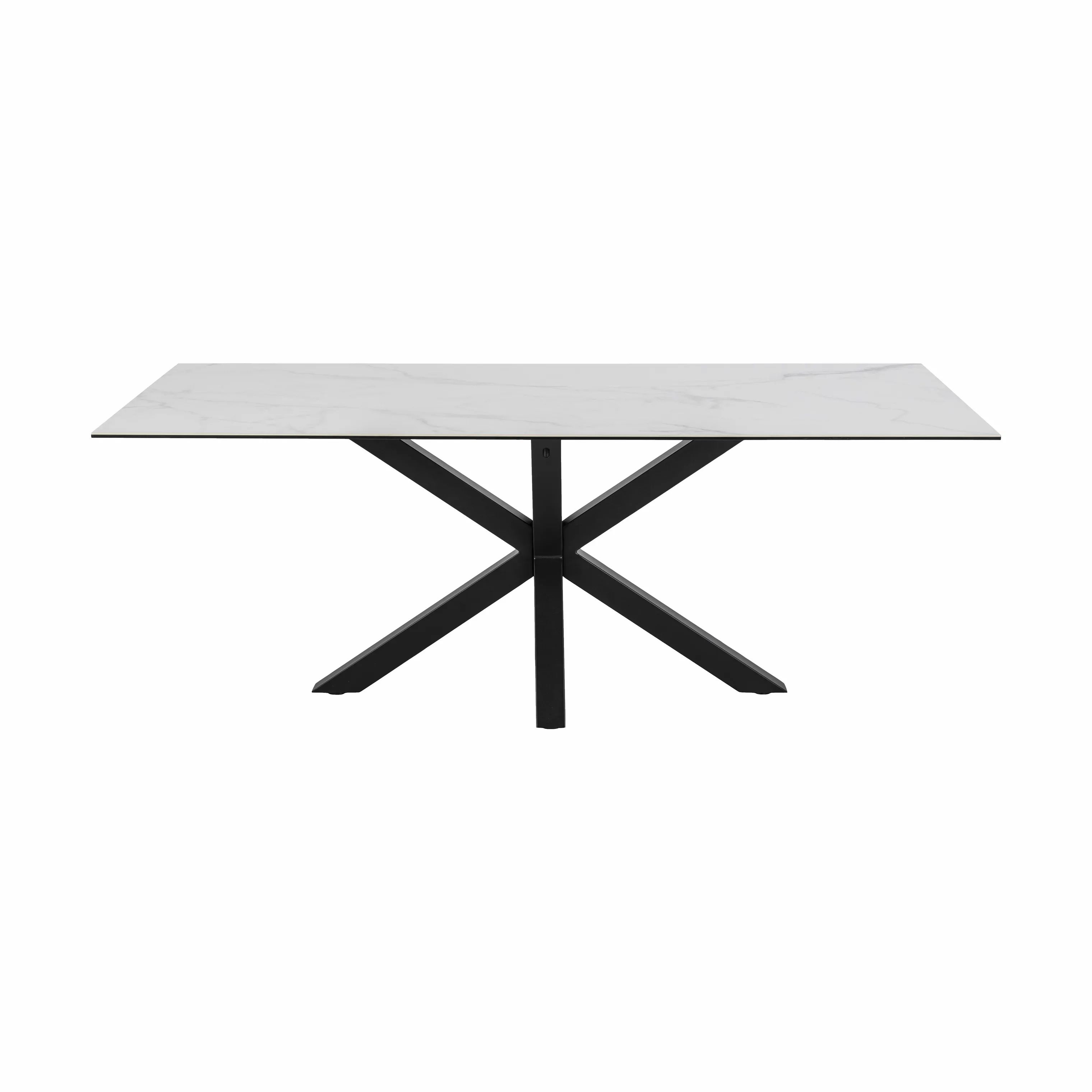CASA Living Spiseborde Heaven Spisebord i Hvid Akranes/sort, H75,5 x B200 x L100 cm, 1