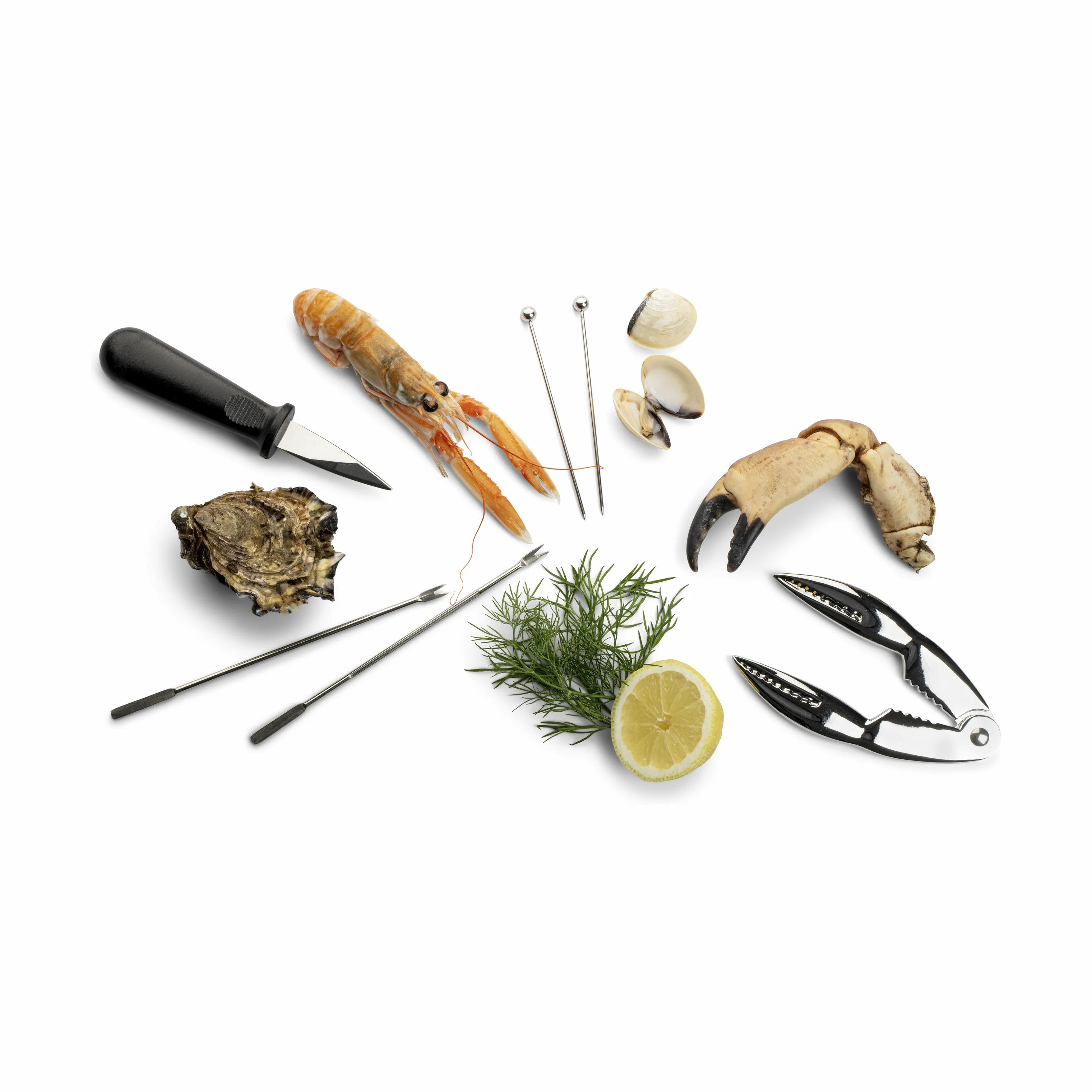 Cook & Baker Øvrigt køkkengrej Skaldyrssæt - 12 dele i Stål/sort, 4
