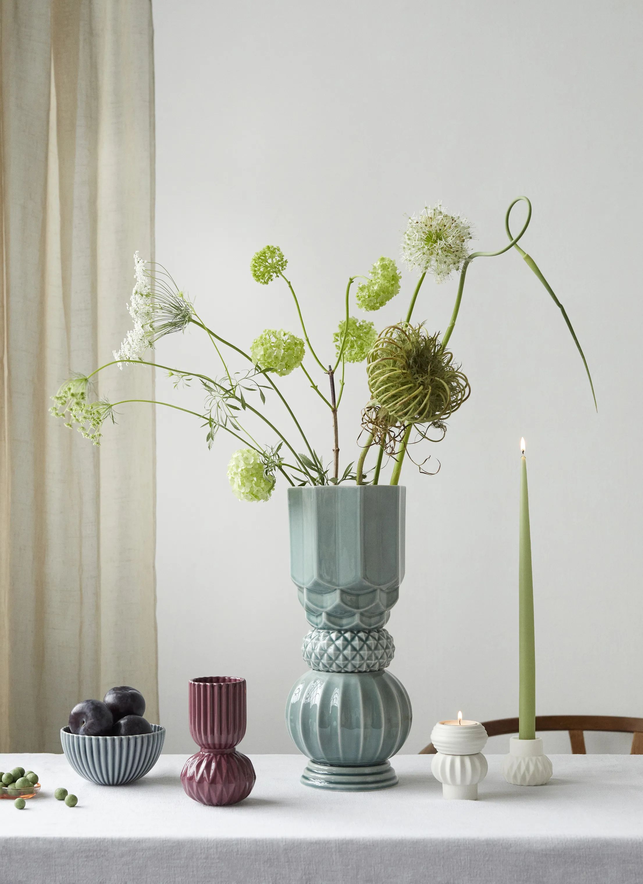 Dottir Vaser Samsurium Towerbell Vase i peacock, 2