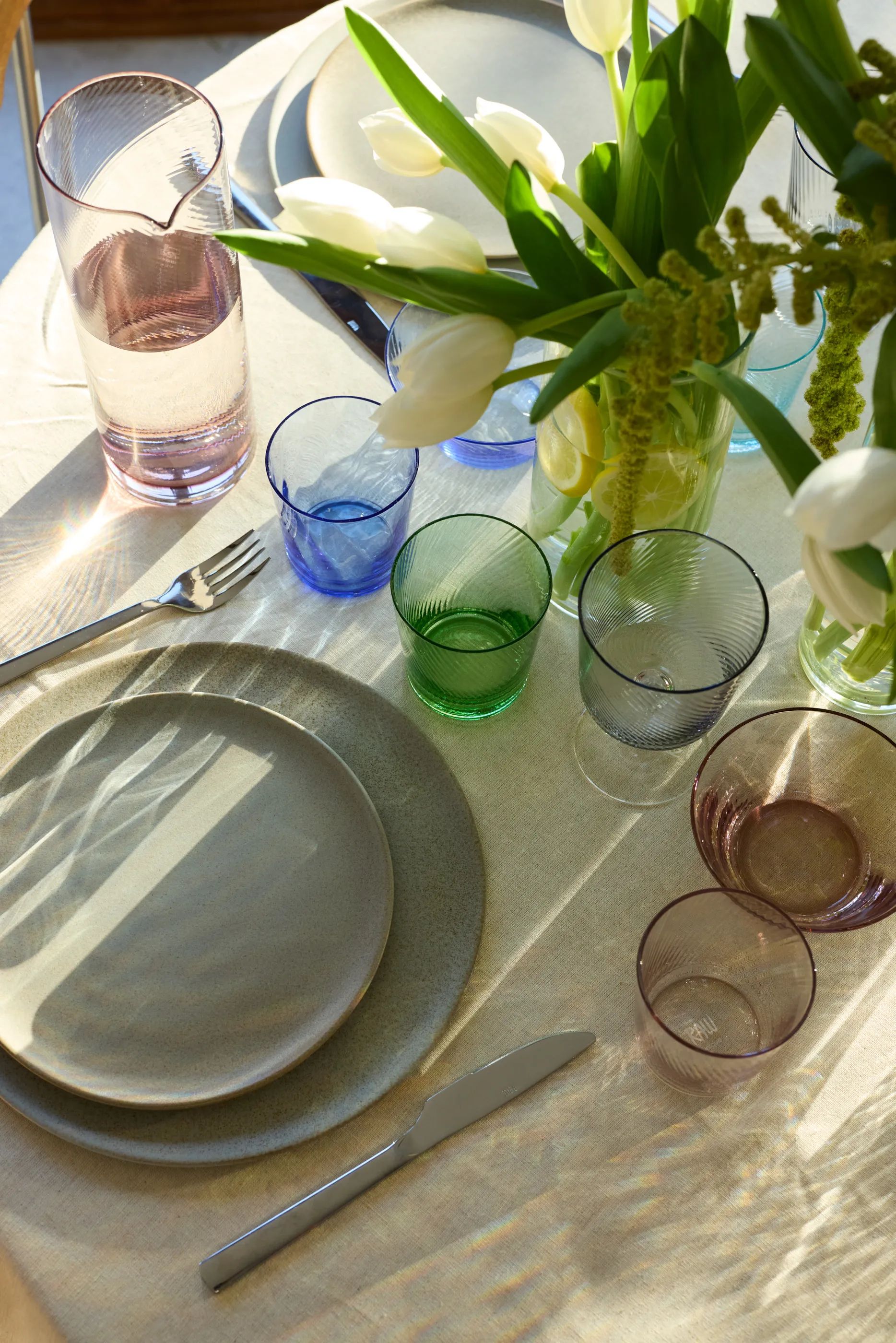 RAW by Aida Vandglas Unique Low Water Glas i Green, 4