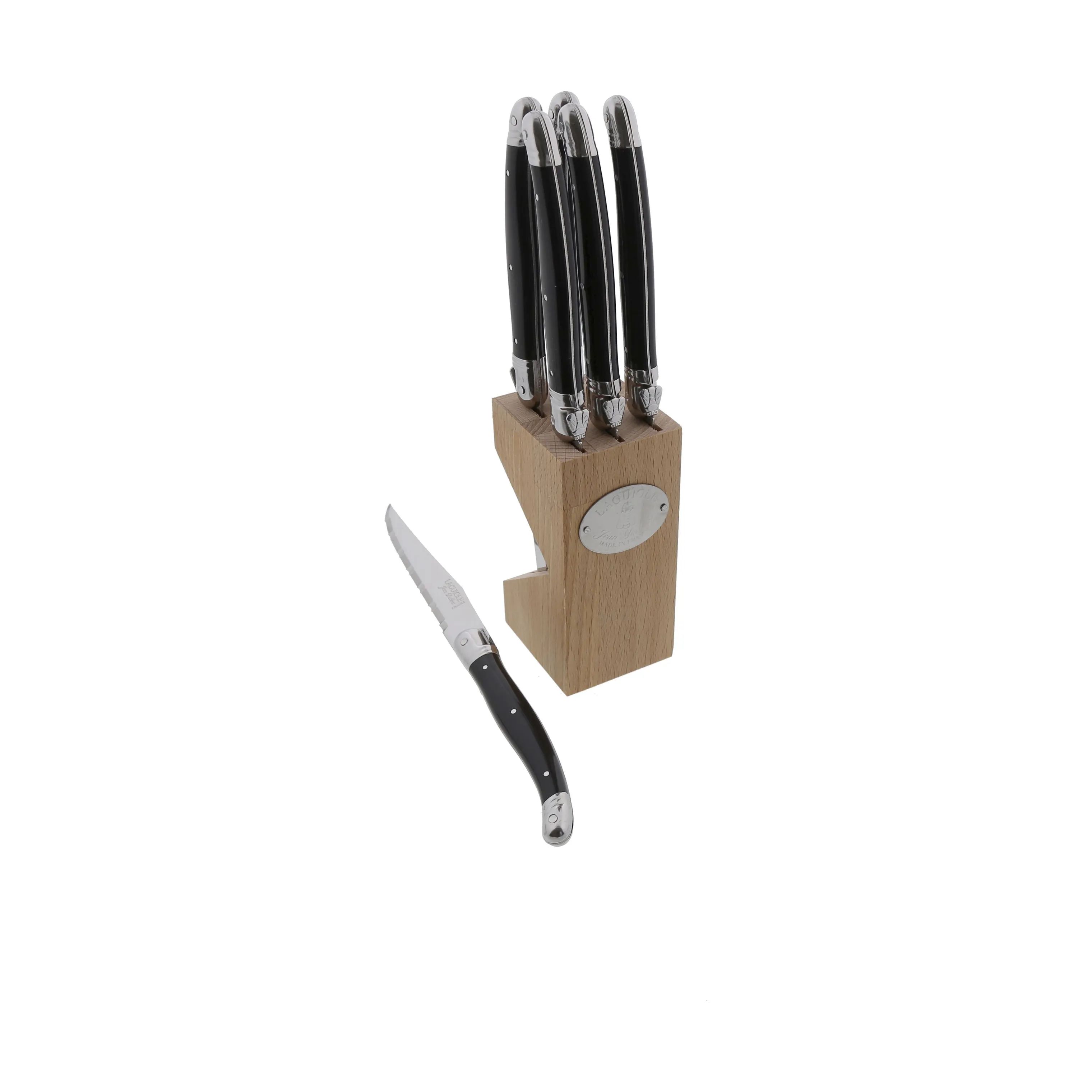 Jean Dubost Bordknive Laguiole Kniv - 6 stk. i Black, 24 cm, 1