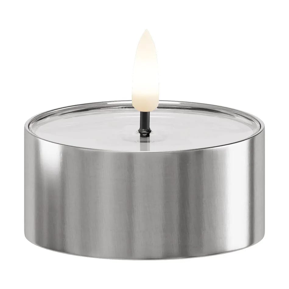 Deluxe Homeart LED-lys Udendørs LED Fyrfadslys - 2 stk. i Sølvfarvet, 6,5 cm, 4