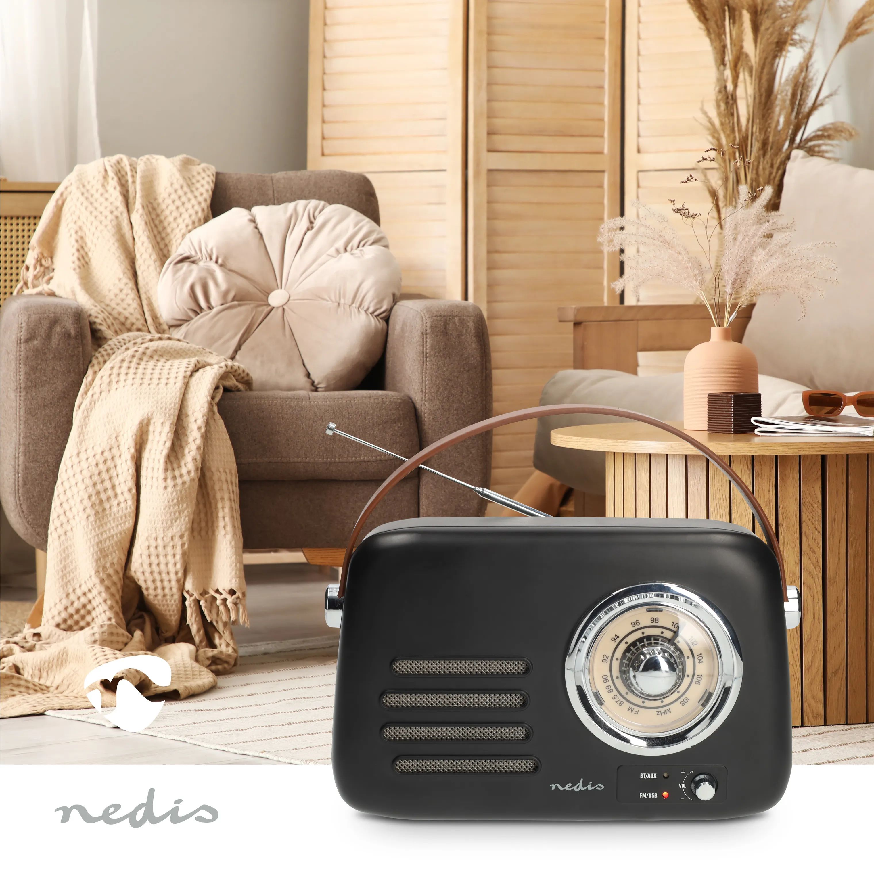 Nedis Højtalere FM Radio i Sort, 2