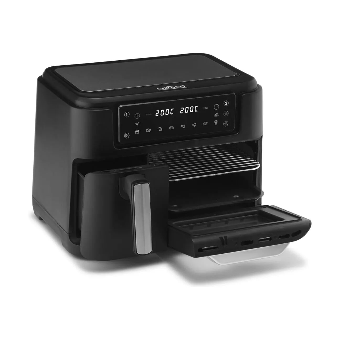 GRILL'N'GO Airfryers Valencia Dobbelt Airfryer i Sort, 4