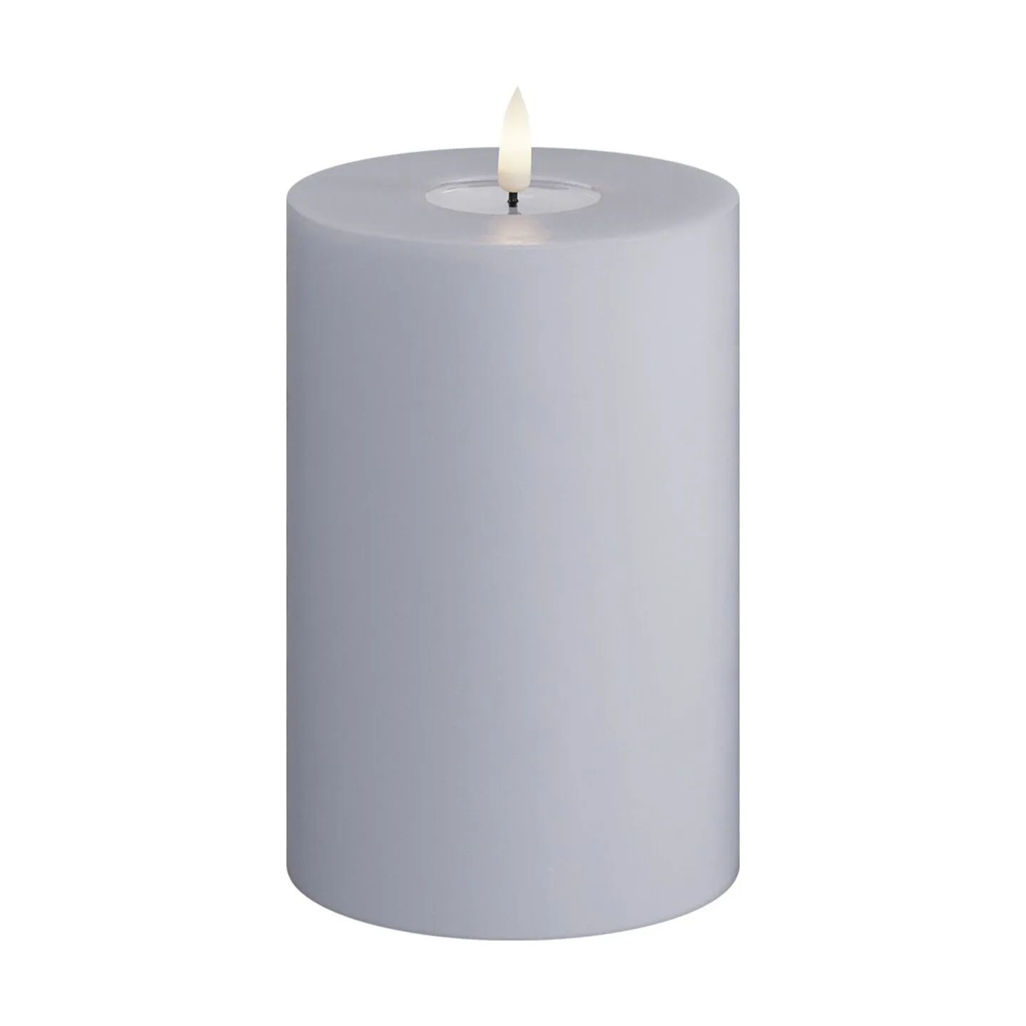 Deluxe Homeart LED-lys Real Flame LED Bloklys i Dust blue, 15 cm, 1