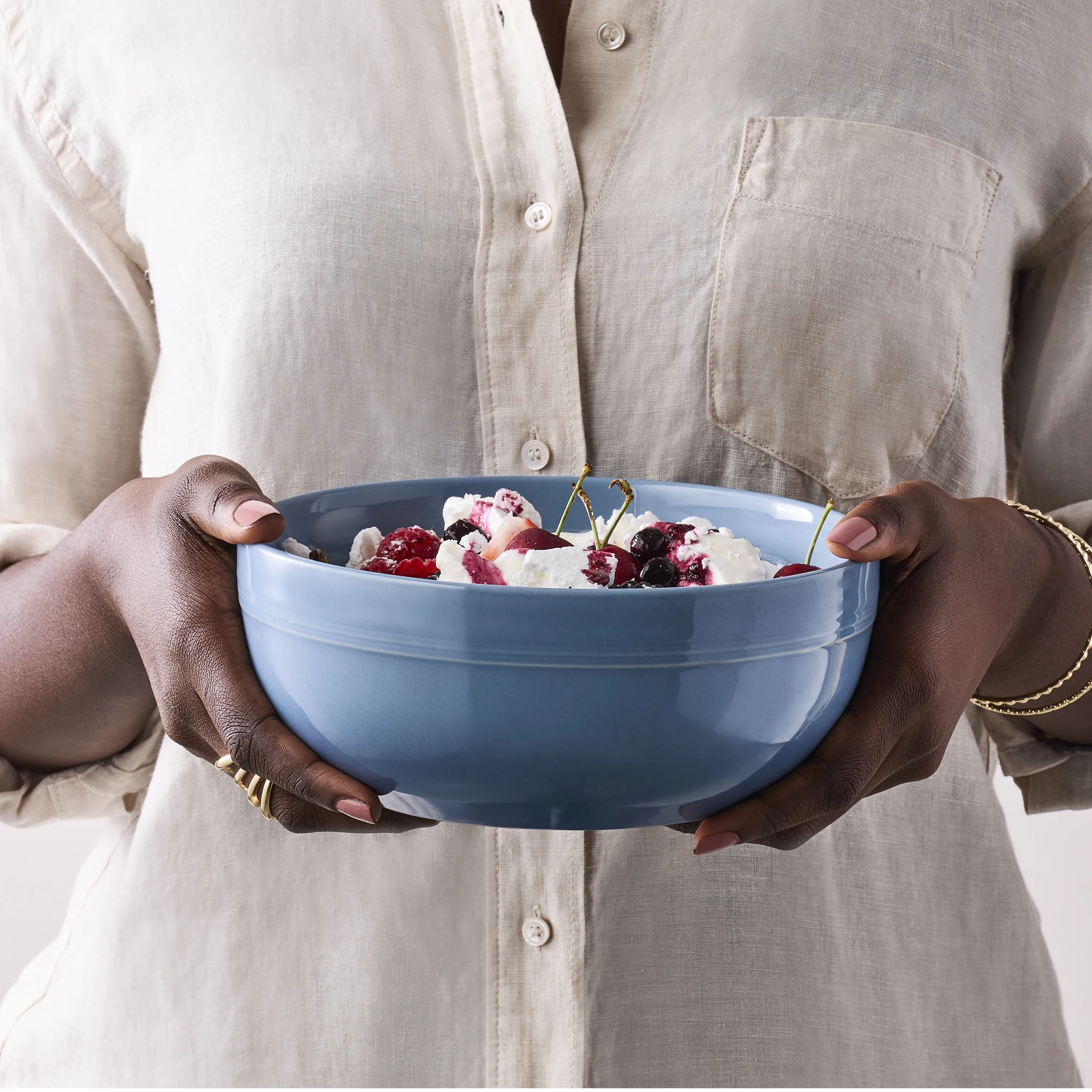 Le Creuset Serveringsskåle Coupe Collection Coupe Serveringsskål i Chambray, 2