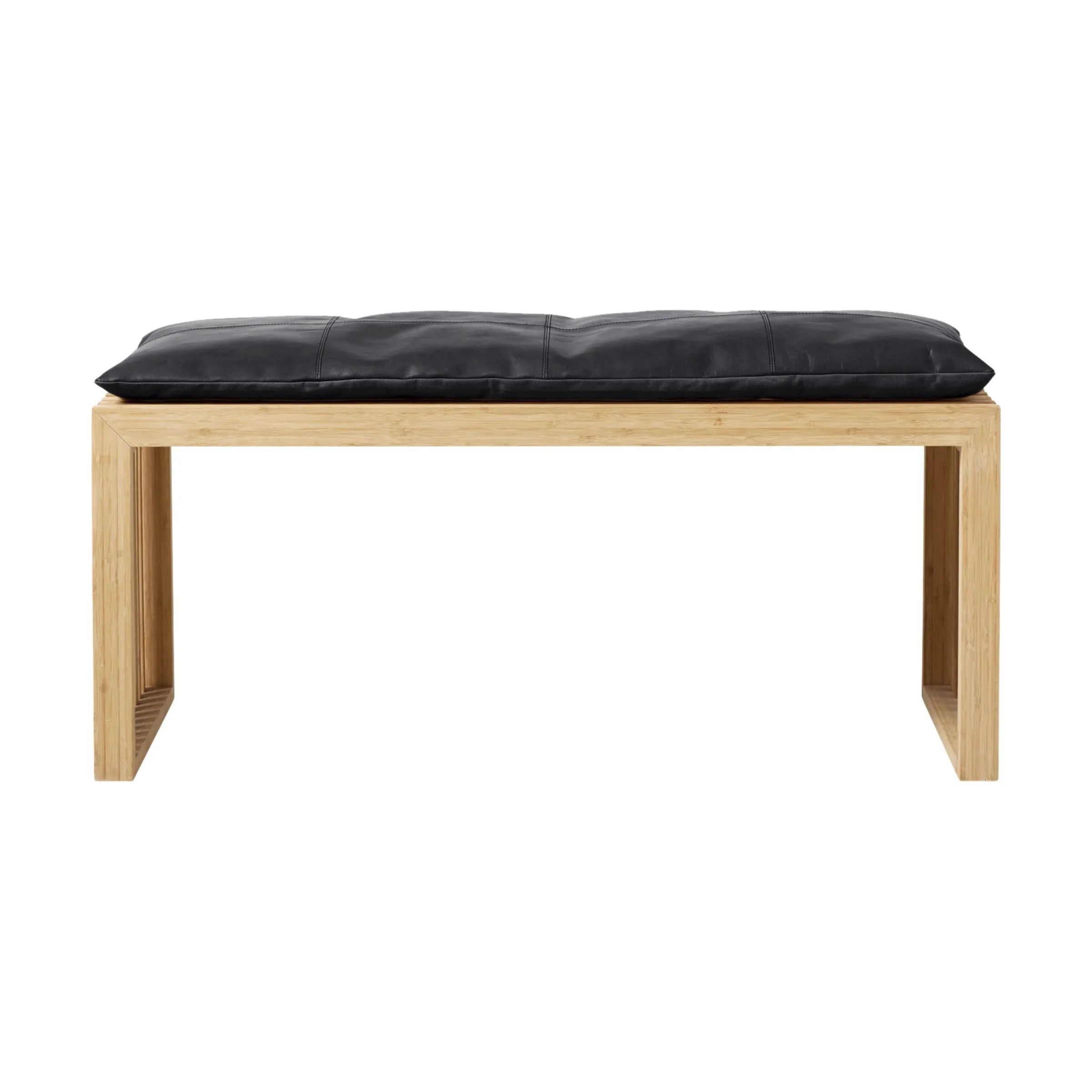 cinas Skamler Rib Bænk inkl. sort hynde i Bambus/sort, 104 cm, 3