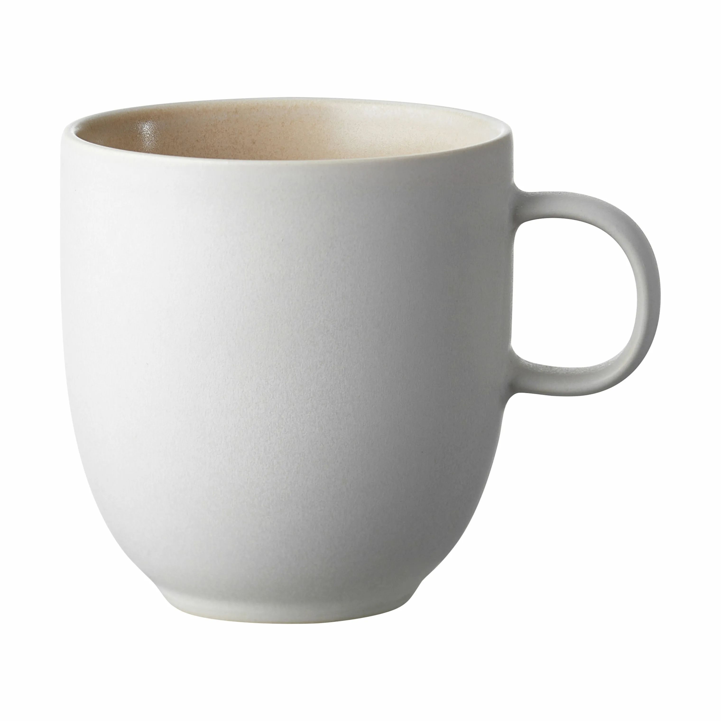 Studio Round Krus og kopper med hank North Krus i Matte white/matte sand, 1