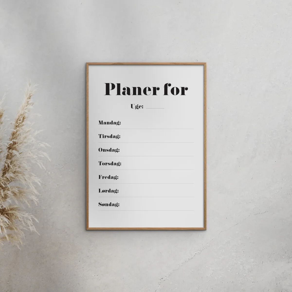 Poster&Frame Plakater Plakat - Ugeplan i B50 x L70 cm, 2