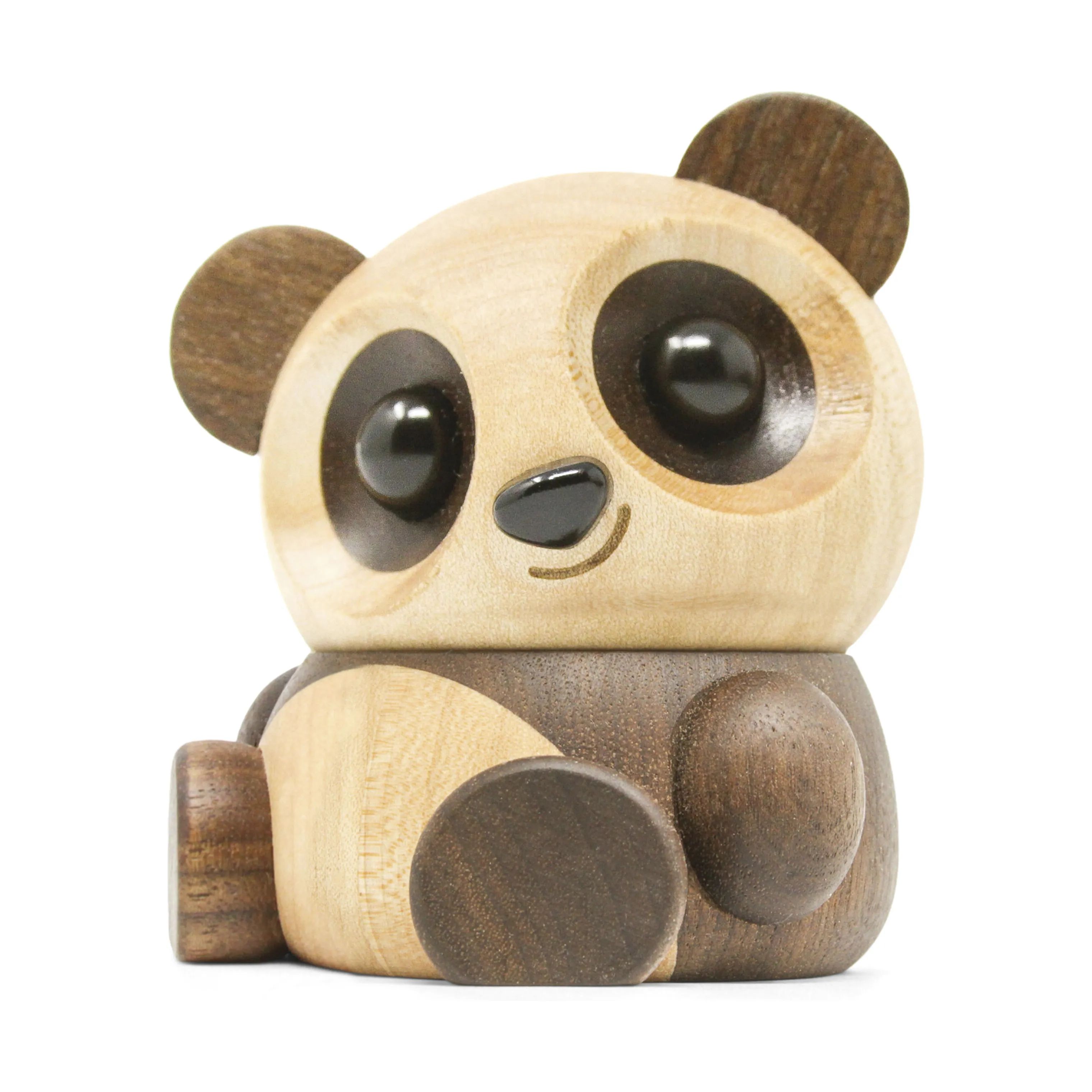FableWood Dyrefigurer Panda - Pom Pom i Ask/Valnød, 2