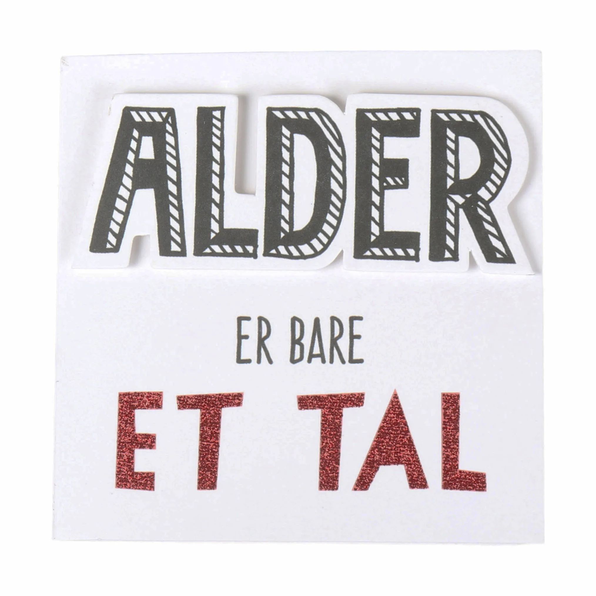 CASA Living Kort Kort - Alder er bare et tal i hvid;grå, 1