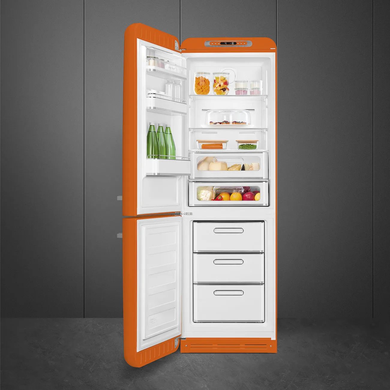 Smeg Køleskabe 50's Style Kølefryseskab i Orange, 2