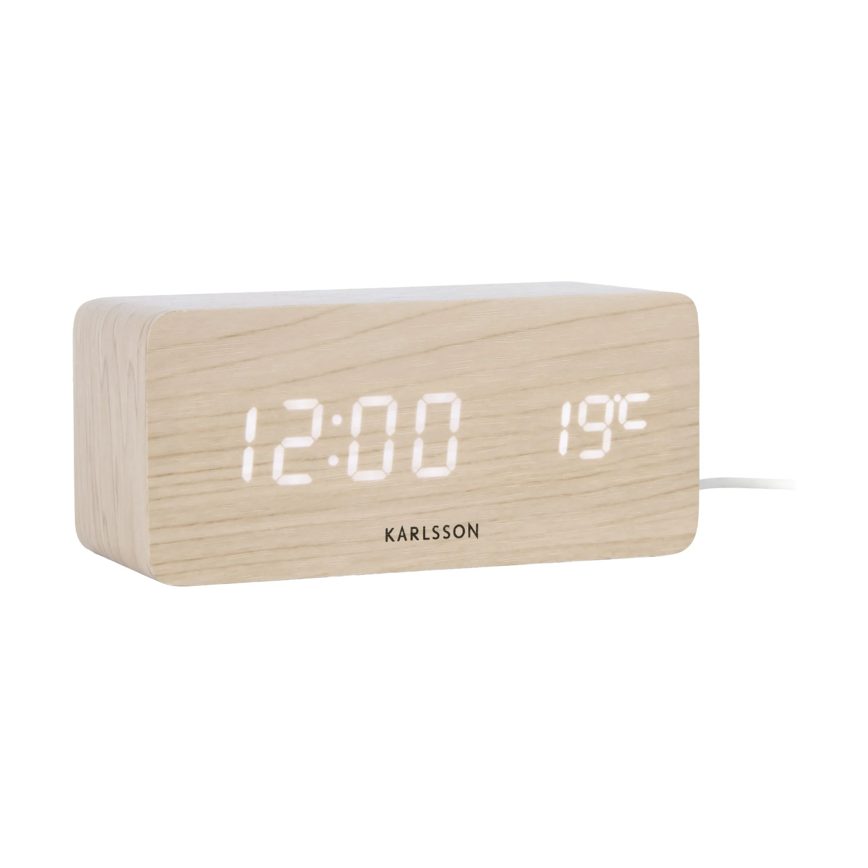 Karlsson Vækkeure Blok Block Vækkeur i Light Wood Veneer, 1